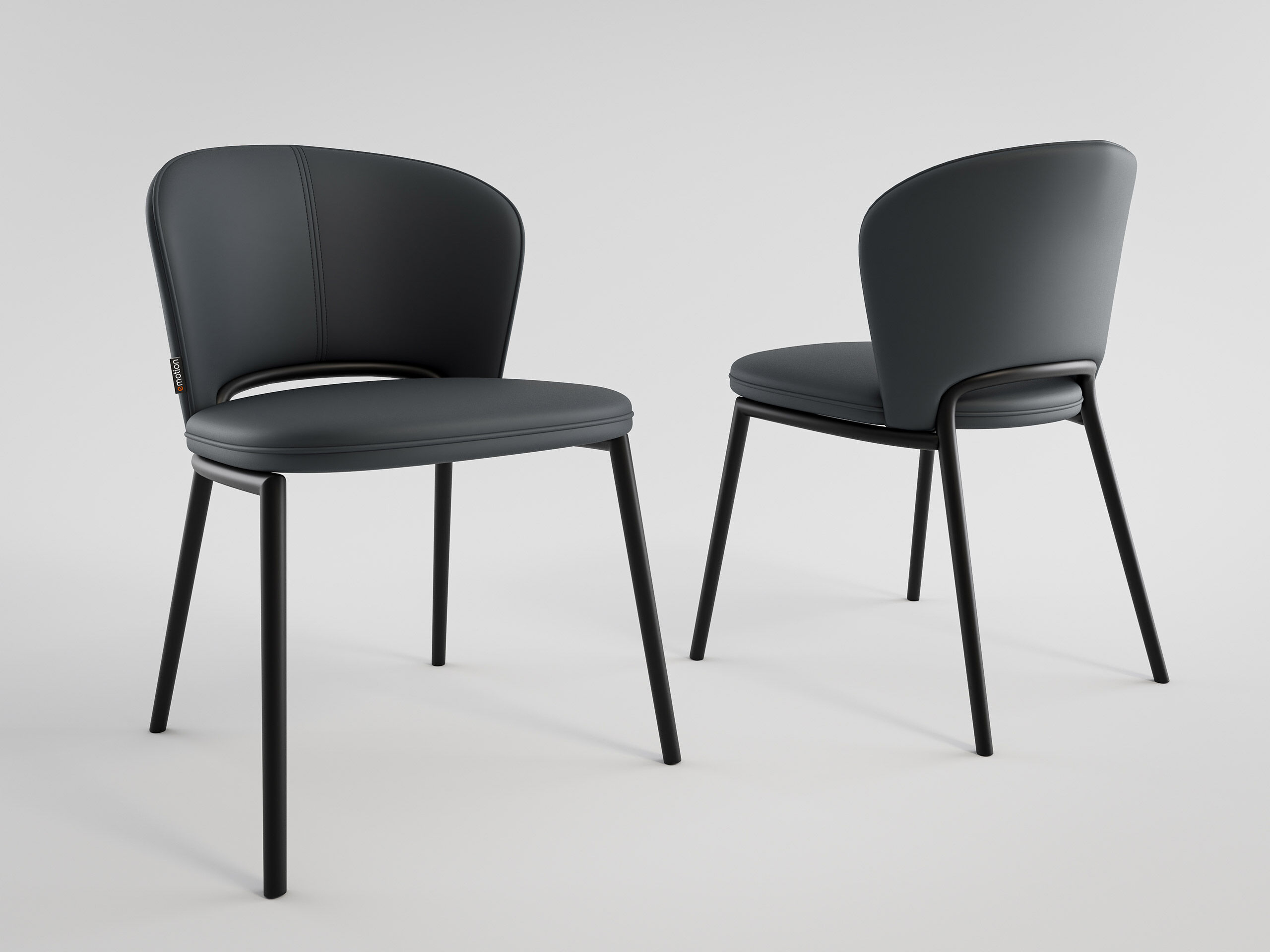 2er Set Esszimmerstuhl Design Küchenstuhl Dean Kunstleder creme Metallbeine