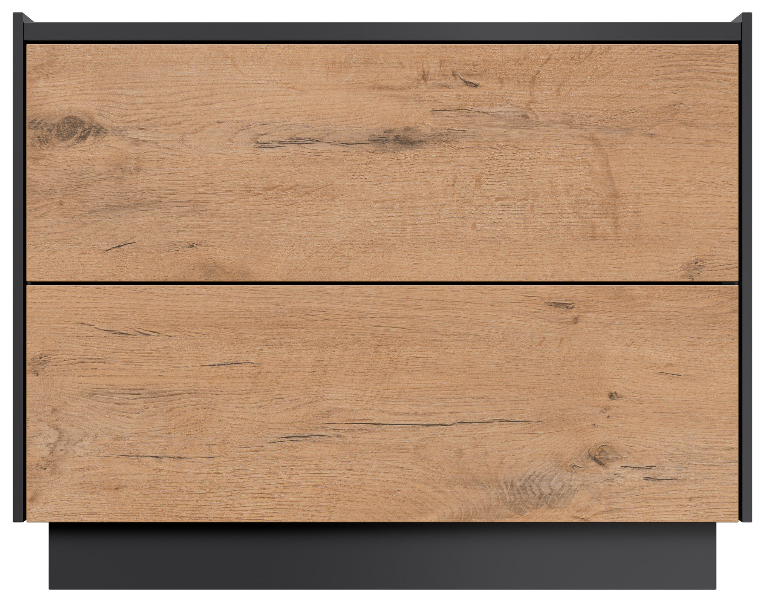Design Nachttisch Kommode Concepto XL 70cm, 2 Pushauszüge lackiert Weiß Hgl