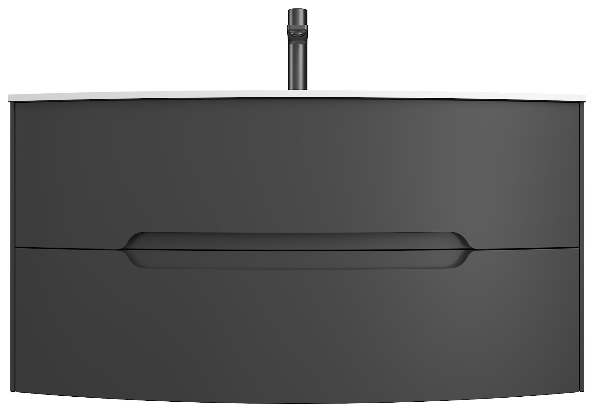 Badmöbel Riva & Waschtisch 100 cm SoftClose montiert grafit matt