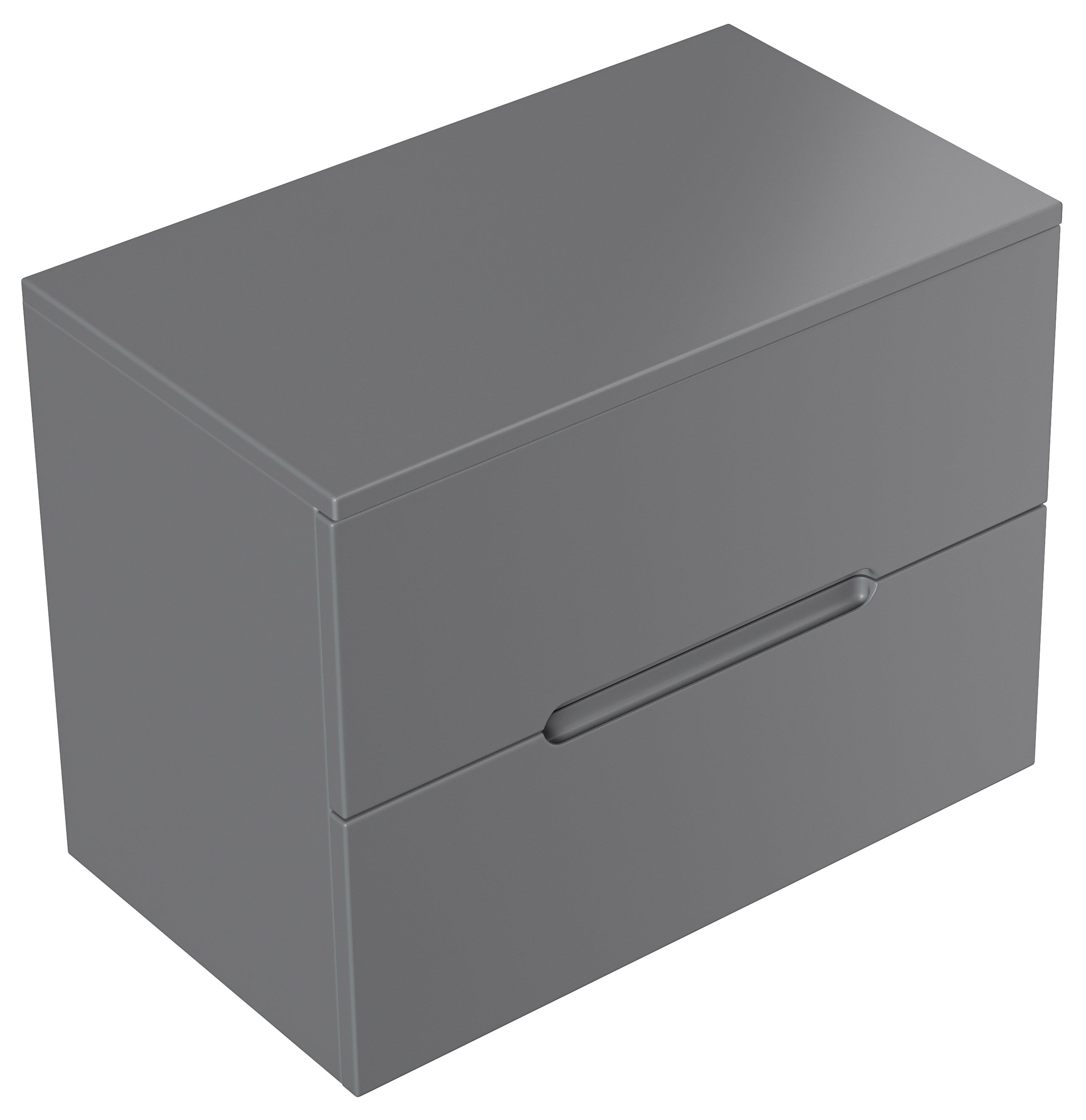 Nachttisch Talo 60cm 2 Softclose-Einzüge mit Greifraum Wandmontage grau matt