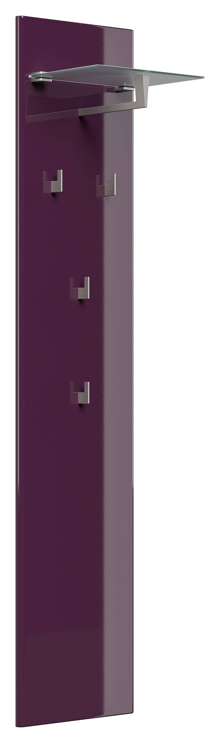 Garderobe Set 110 Ventura 3 tlg Schuhschrank 8 Klappen 32 Paar Weiss-Brombeer