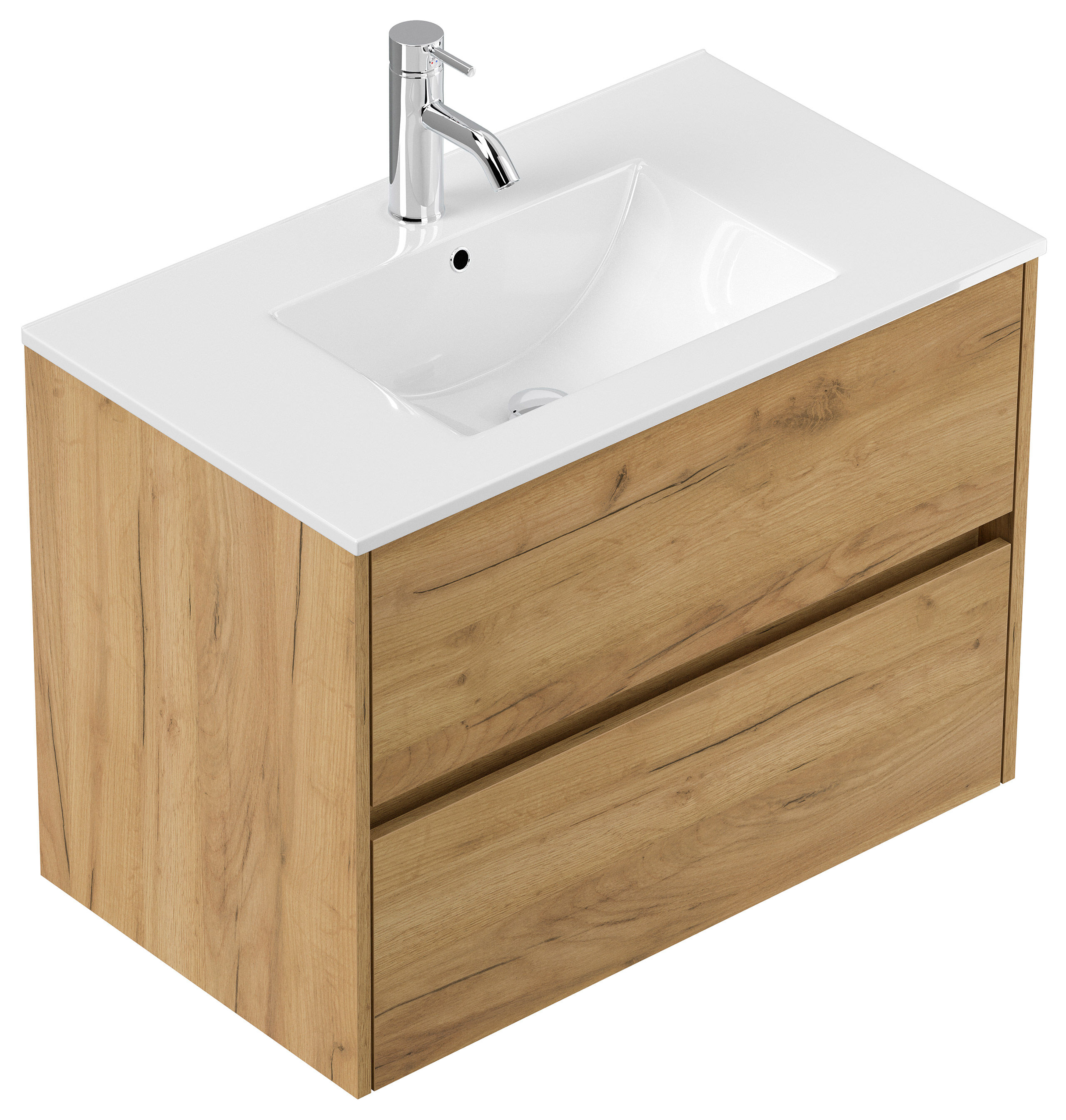 Badmöbel Taifun & Waschtisch 80 cm 2 Greifraum SoftClose Auszüge Grafit 