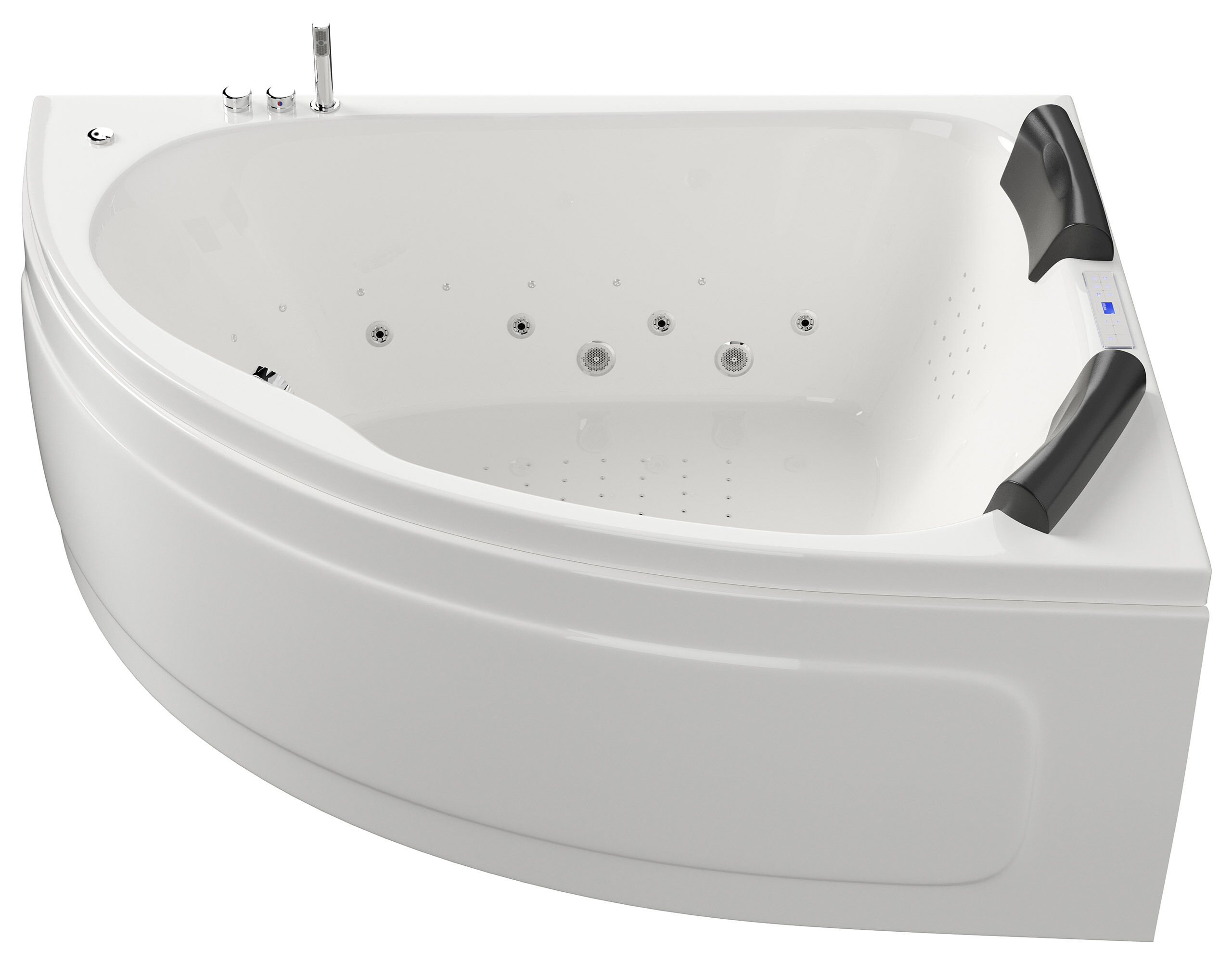 Whirlpool Royal XL Ultra 180 rechts Made in Germany 89 Düsen & LED mit Armatur
