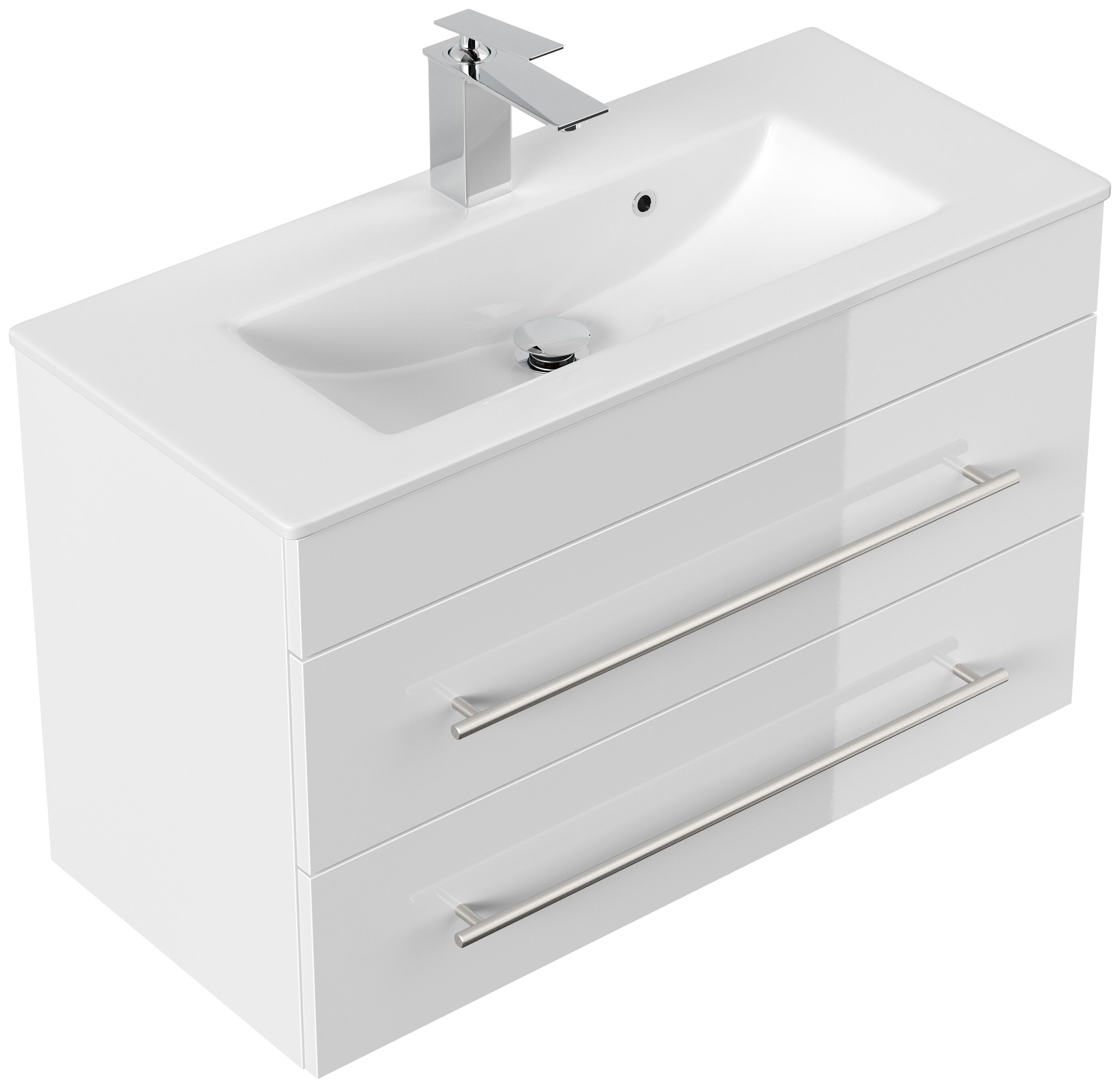 Badmöbel Mars 800 2-teilig mit LED Spiegel SlimLine eiche gold