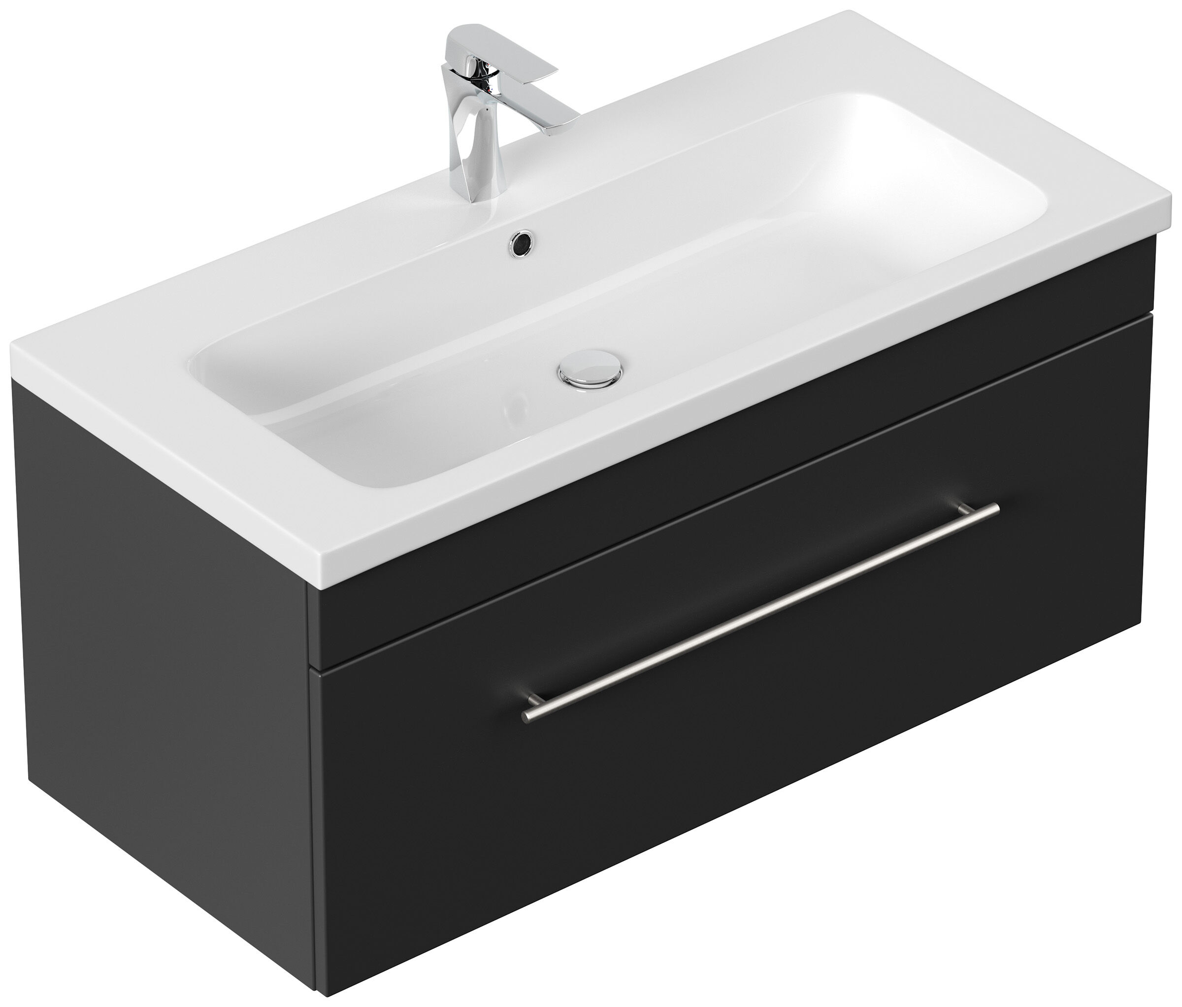 Badmöbel Diora 100cm SoftClose schwarz