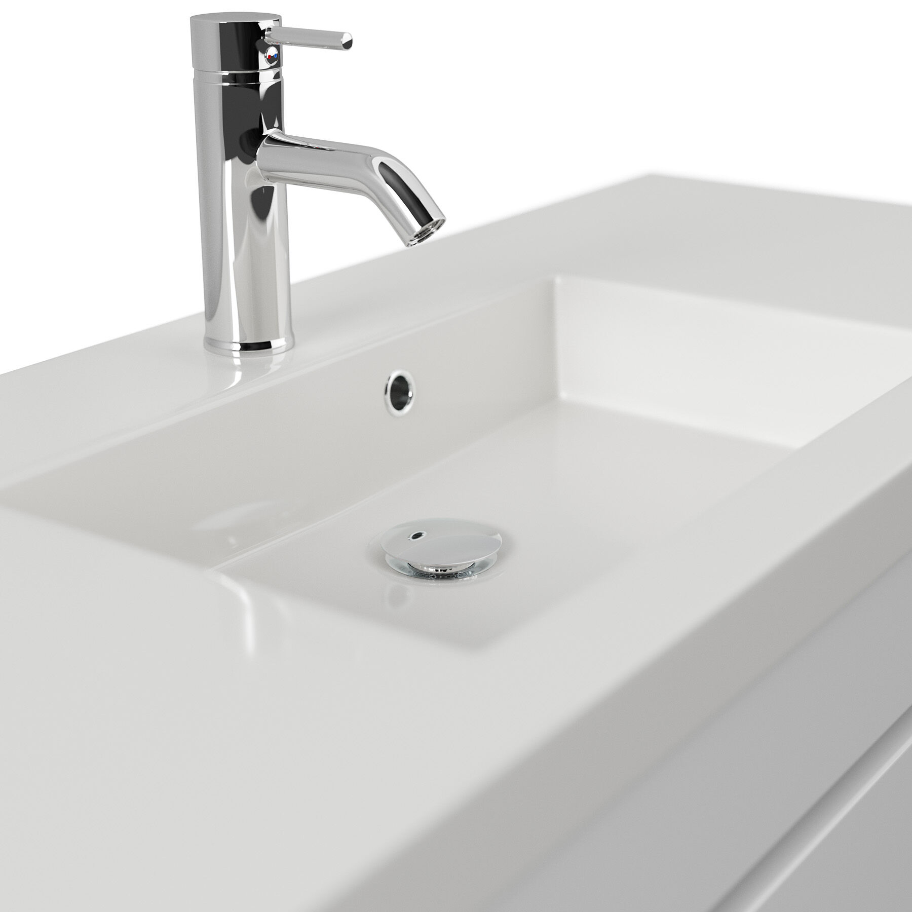 Badmöbel GENEVA 120 SoftClose weiss hochglanz mit grifflosen Schubladen