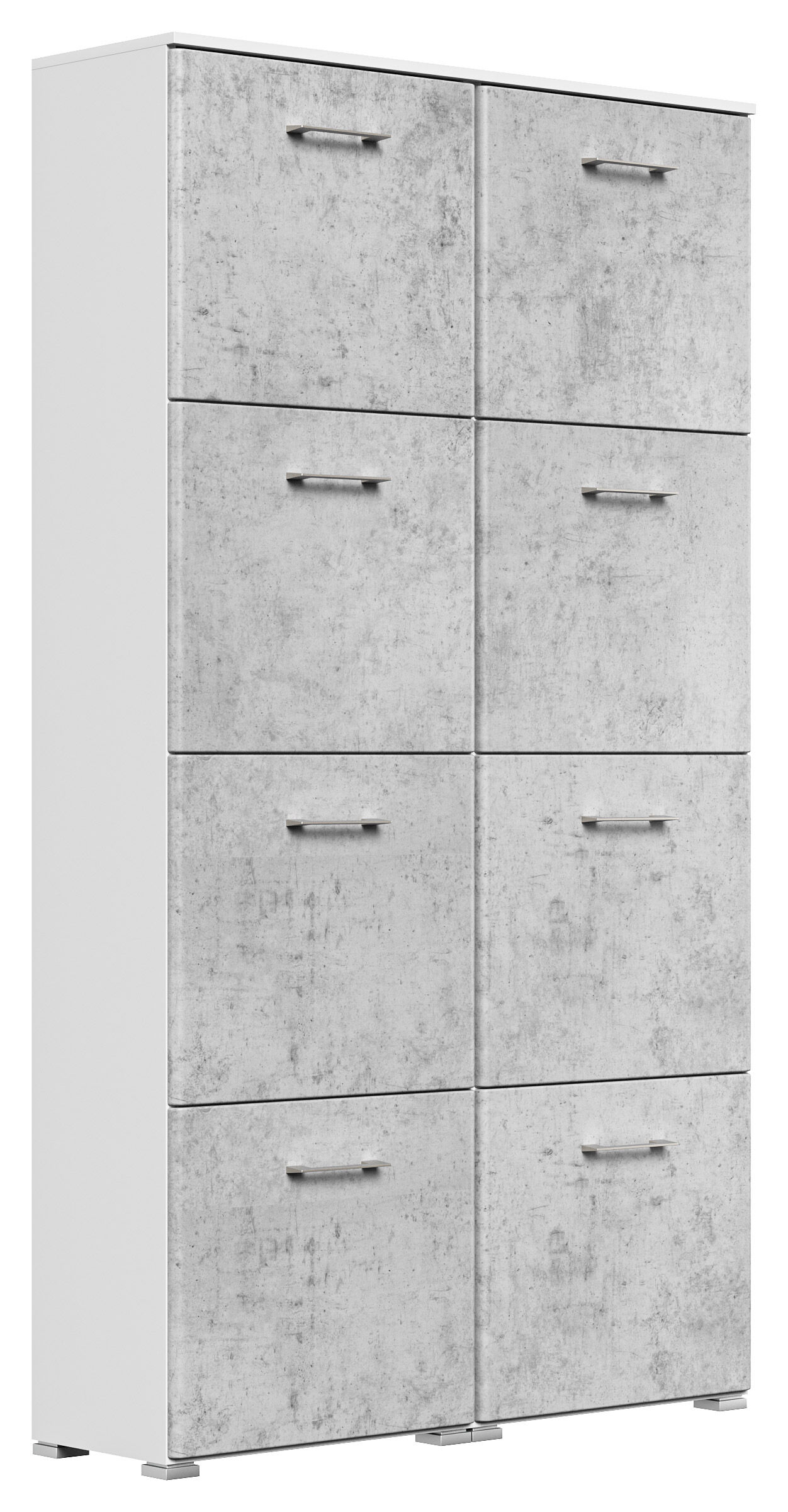Schuhschrank Emotion 8 Klappen 32 Paar 105x187 cm Weiss-Brombeer