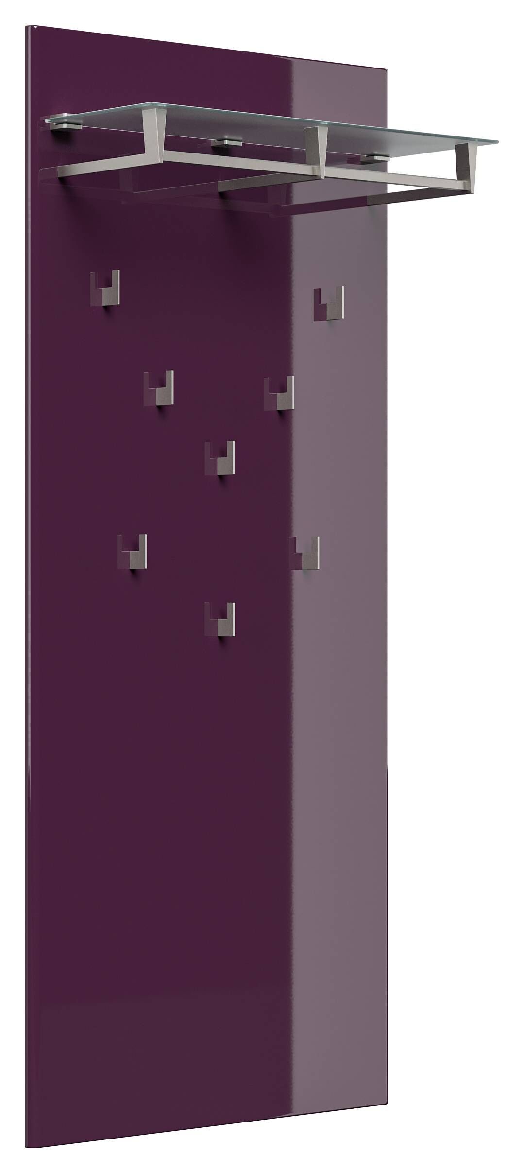 Garderobe Set 112 Alpine 3 tlg Schuhschrank 8 Klappen 32 Paar Weiss-Brombeer