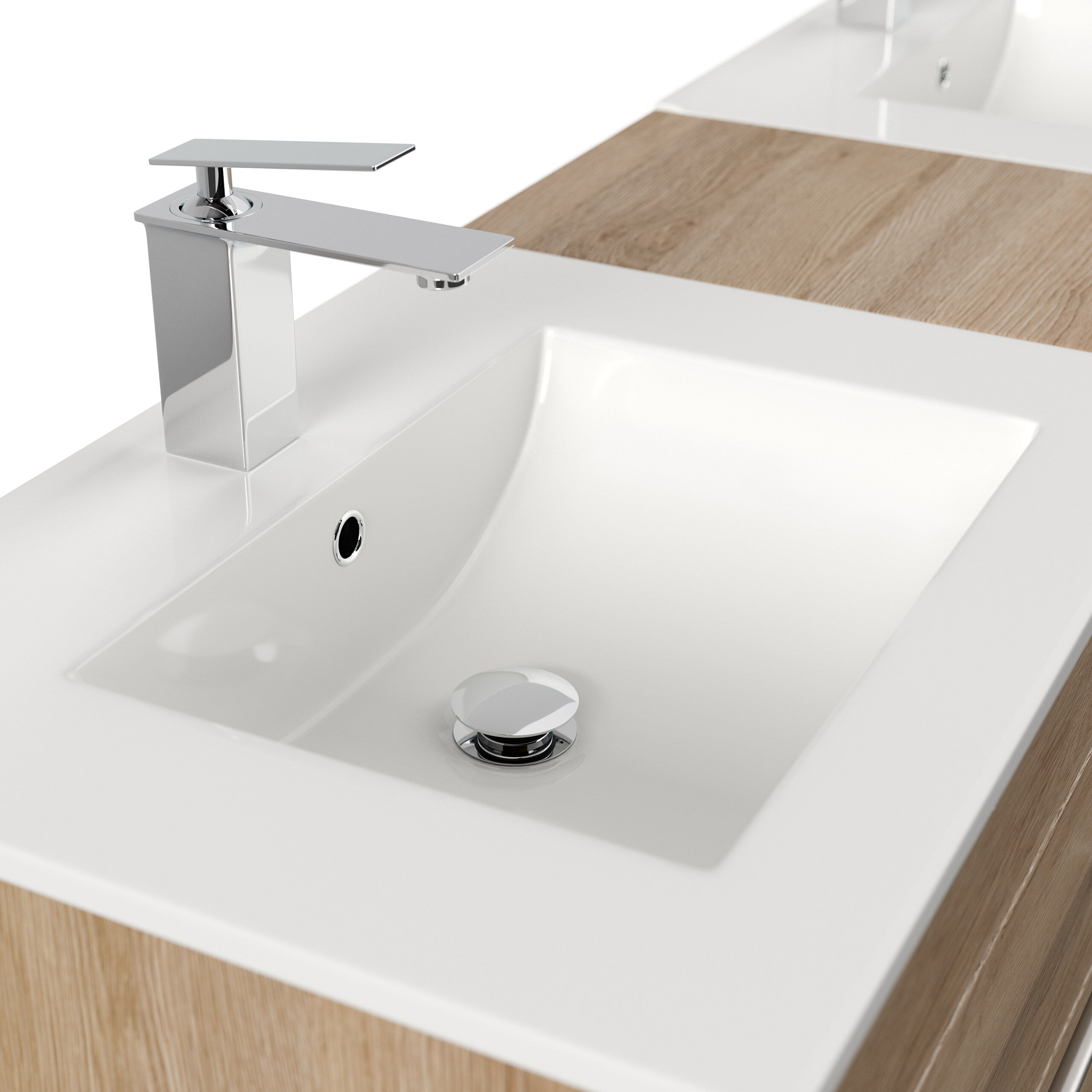 Stand Badmöbel Roma XL SoftClose weiss hochglanz