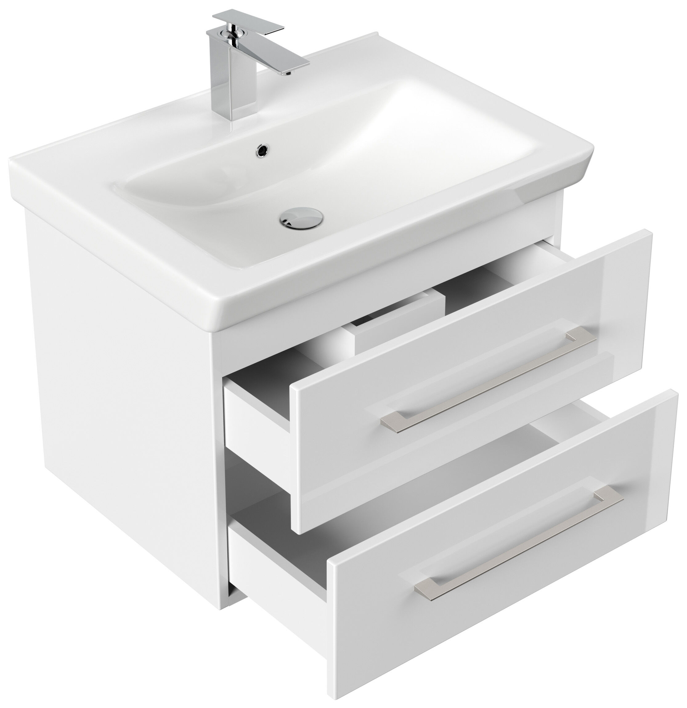 Badmöbel City  65cm mit V&B Subway 2.0 Waschbecken SoftClose eiche hell