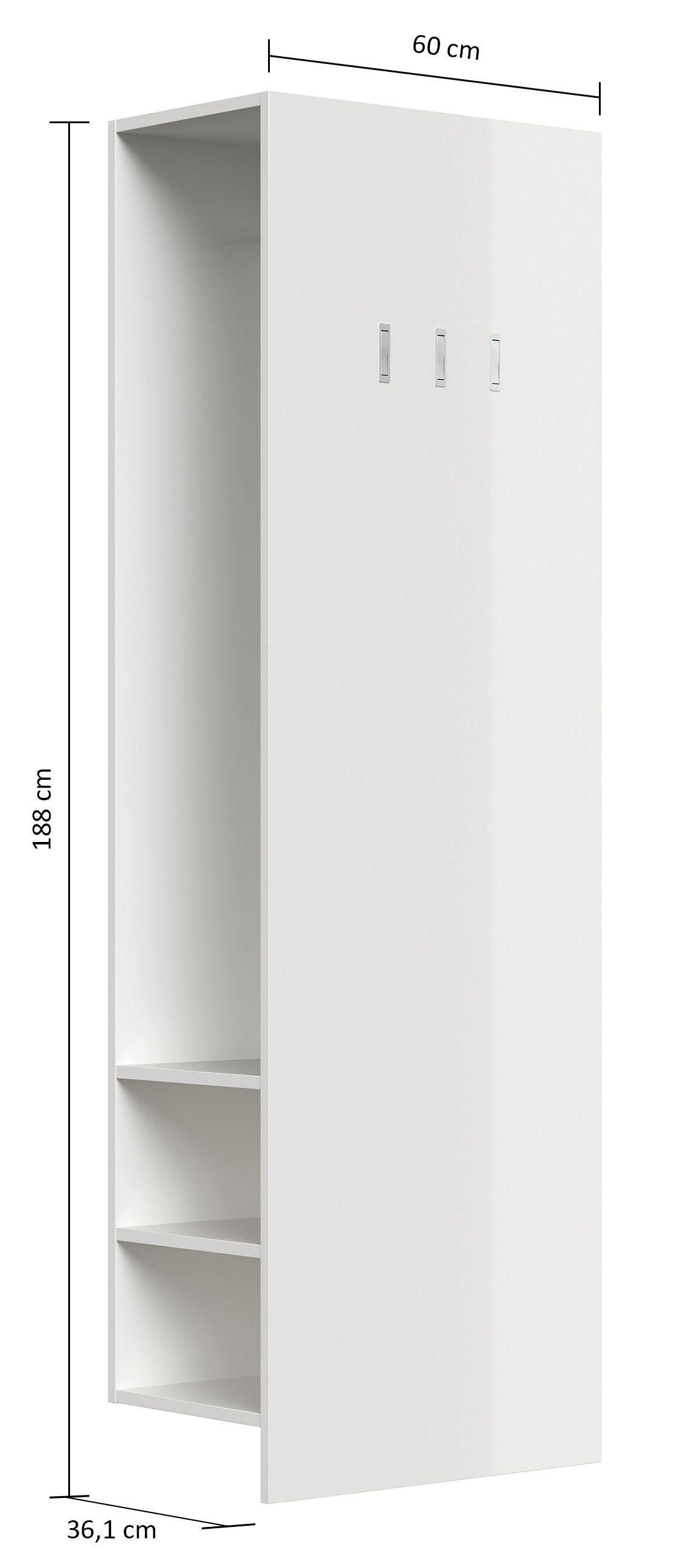 Garderobenpaneel Urban 3 Haken Garderobenstange 6 Paar Schuhe Stein