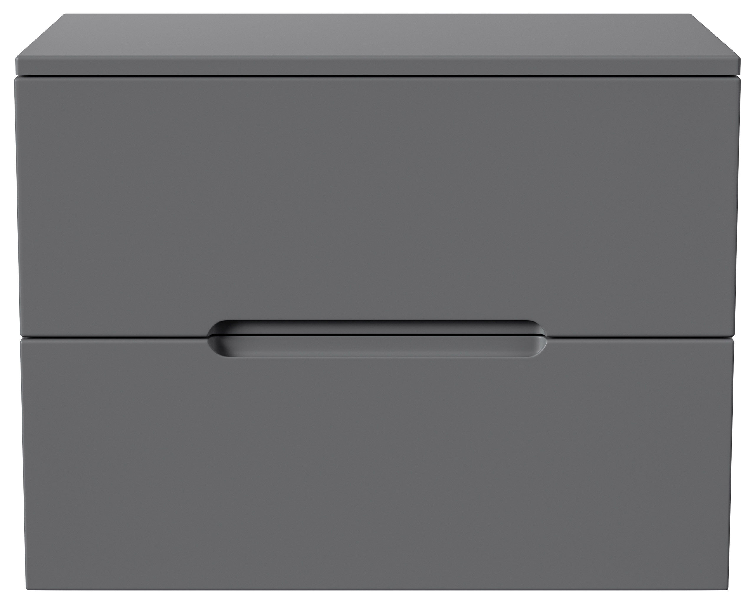 Nachttisch Talo 60cm 2 Softclose-Einzüge mit Greifraum Wandmontage grau matt