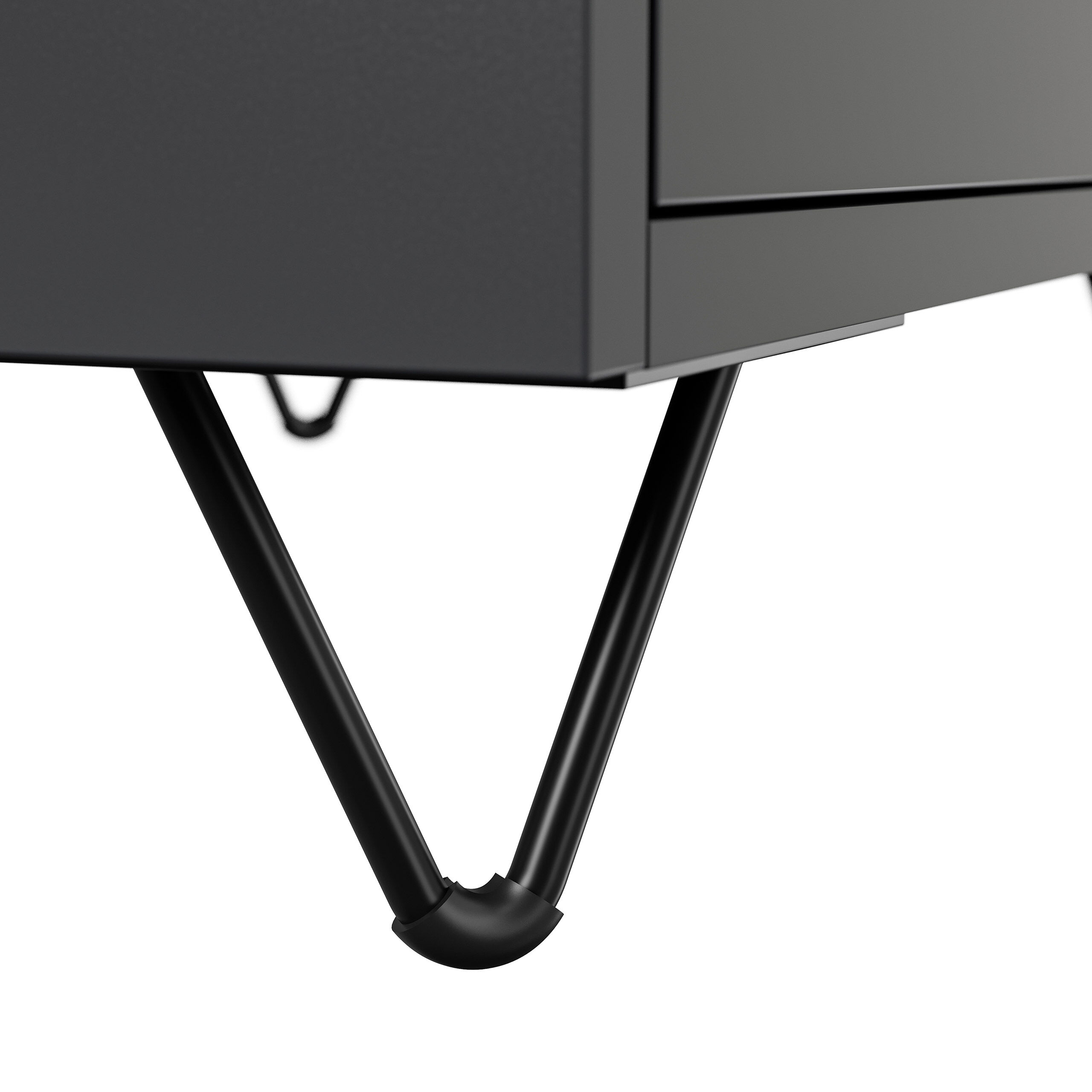 Nachttisch Yako 60cm 2 SoftClose stehend Weiß & Eiche Top