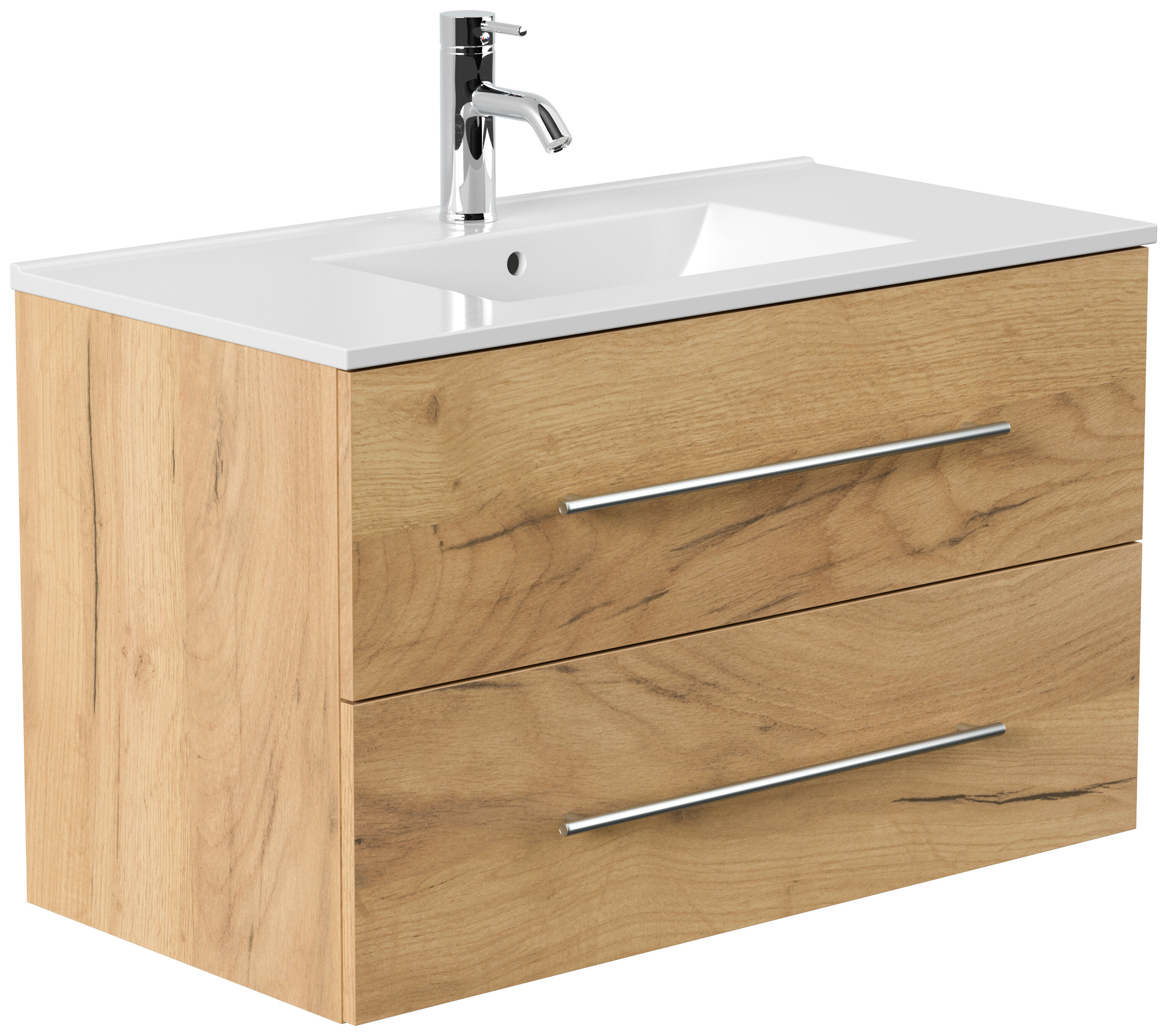 Badmöbel Set Firenze 90 3tlg. LED Spiegel und Hochschrank grafit