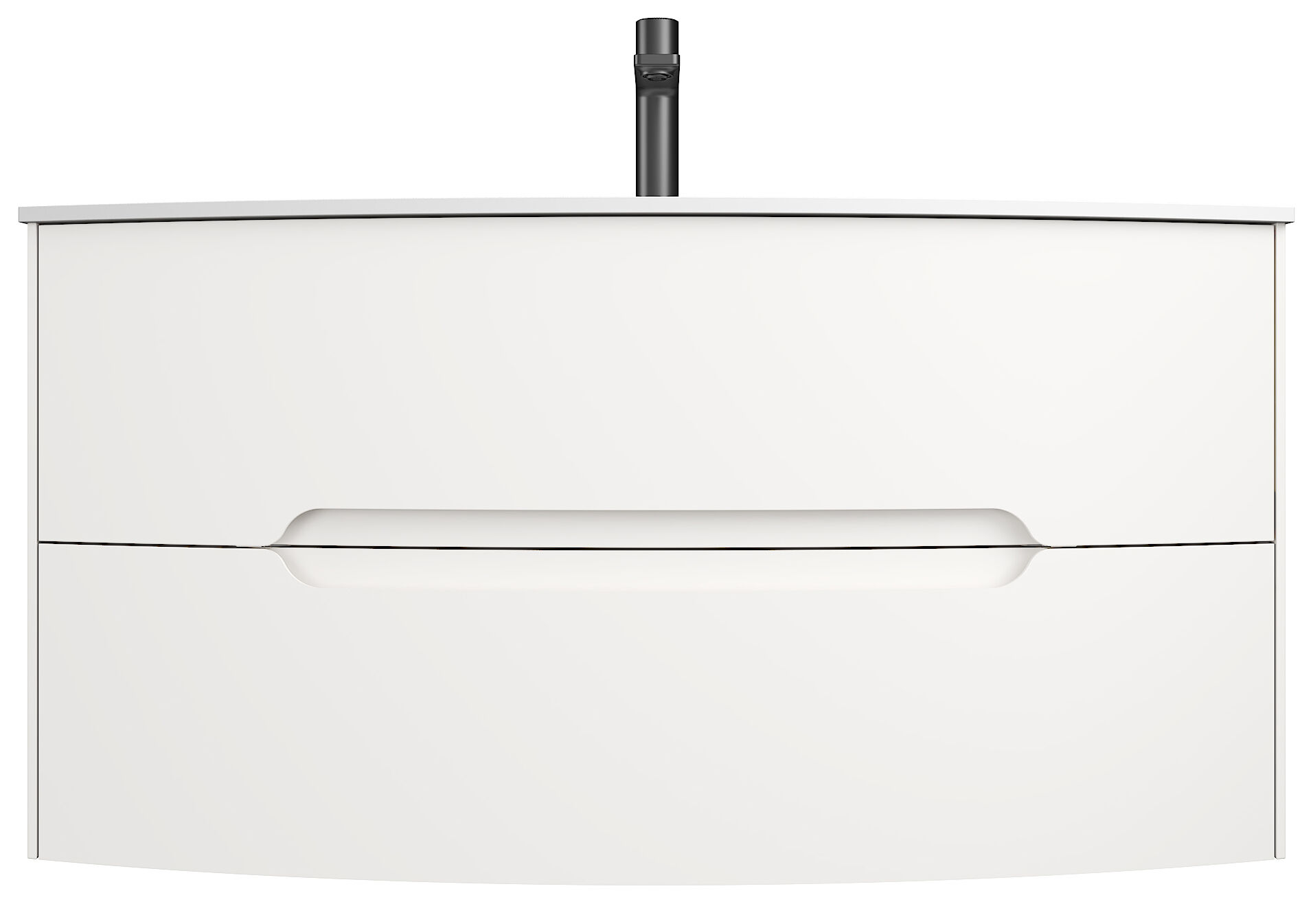 Badmöbel Riva & Waschtisch 100 cm SoftClose montiert weiß matt