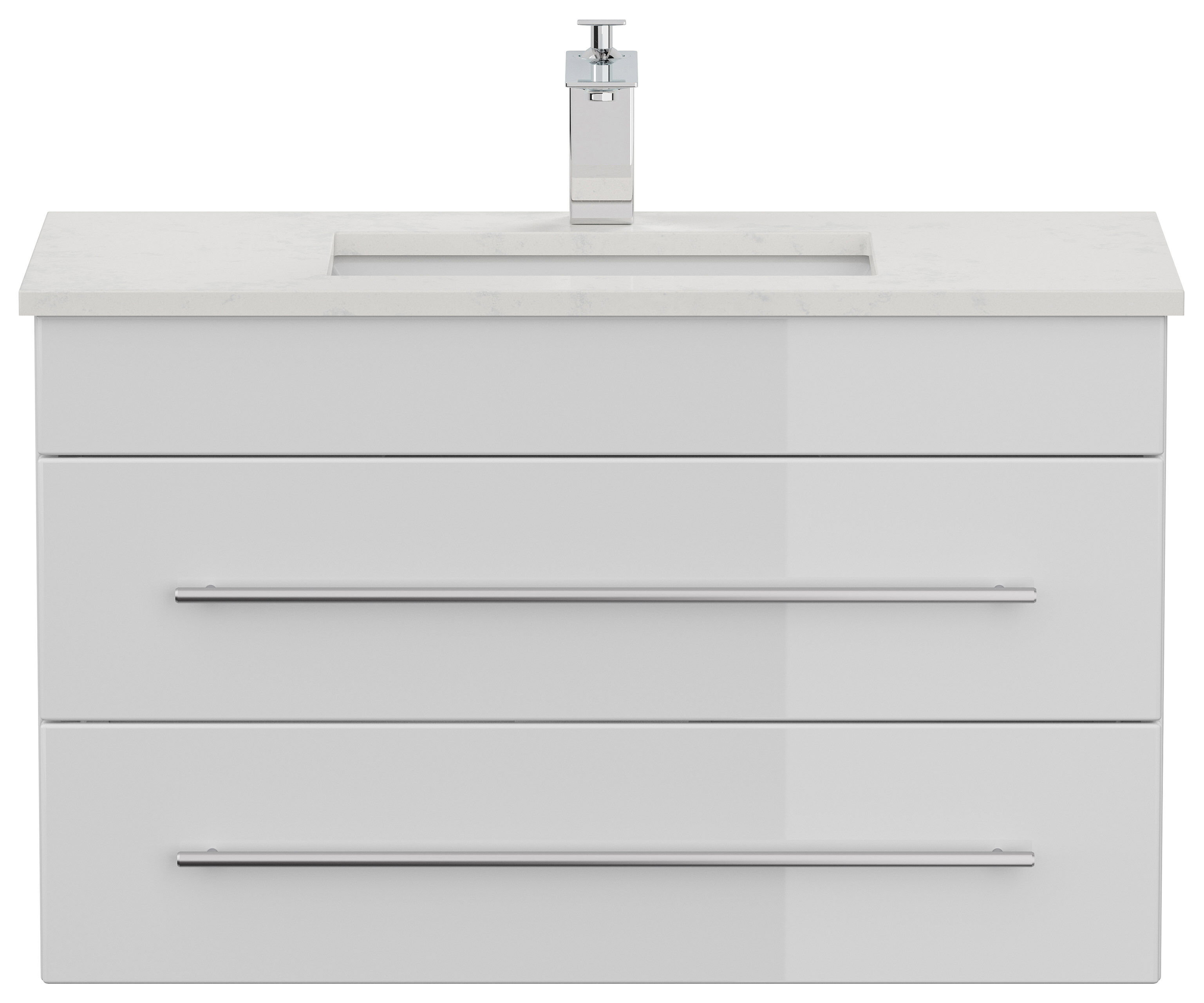 Badmöbel Eton 800 Quarz Carrara SoftClose weiss hochglanz