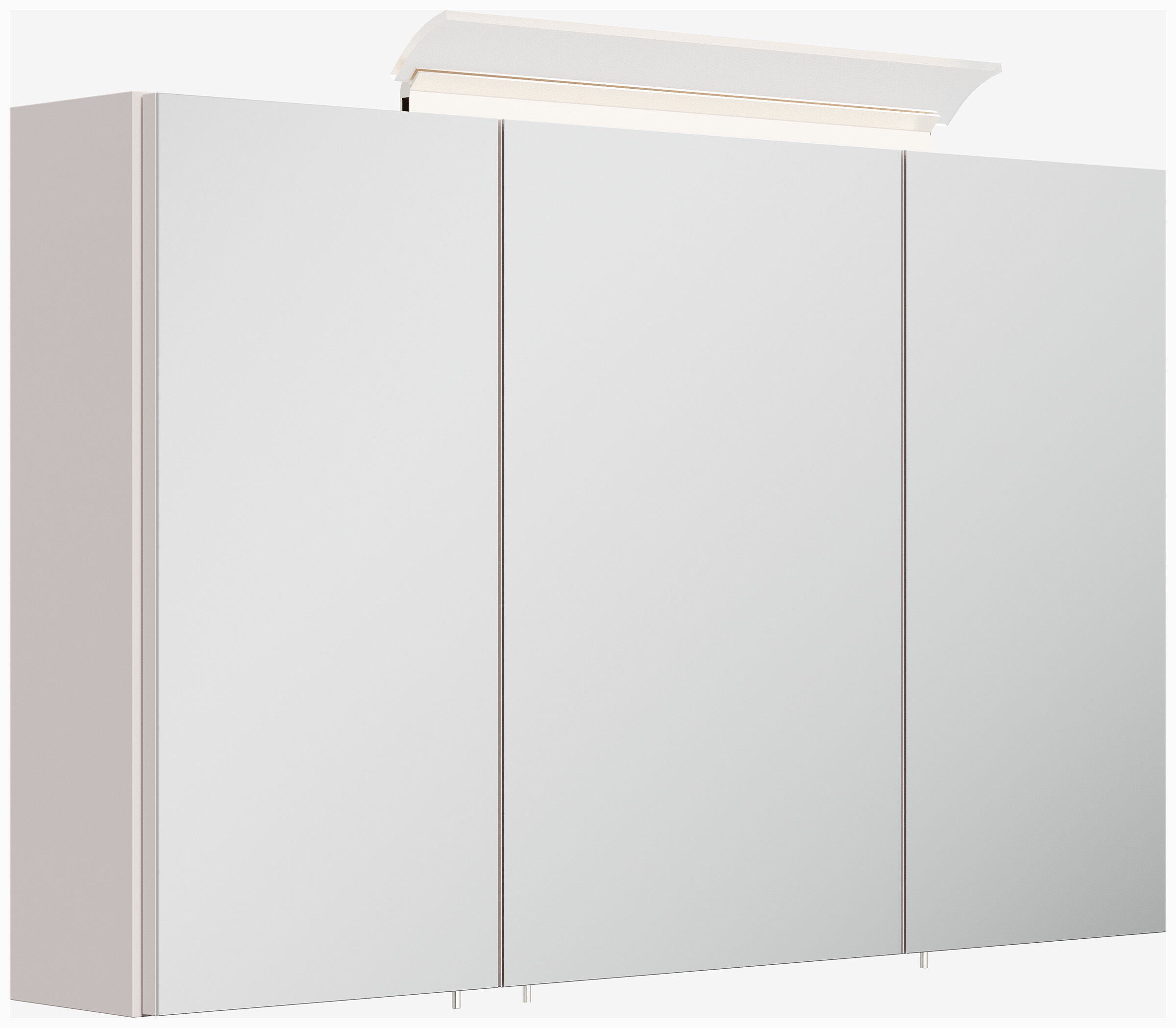 Spiegelschrank 100cm inkl. Design LED-Lampe und Glasböden kaschmir