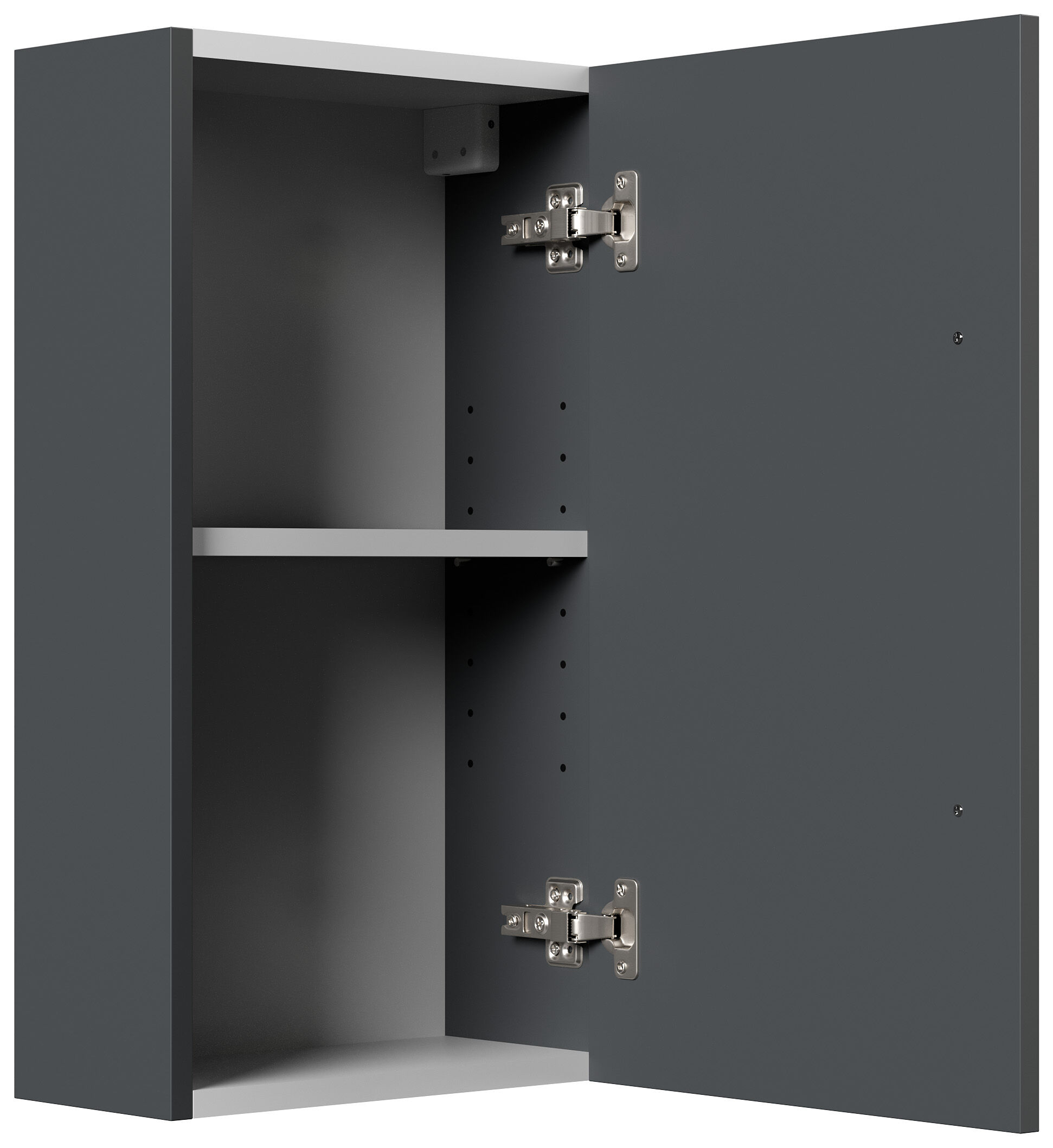 Badmöbelset Helios 5-teilig Spiegelschrank Hoch- Seiten- Midischrank grafit