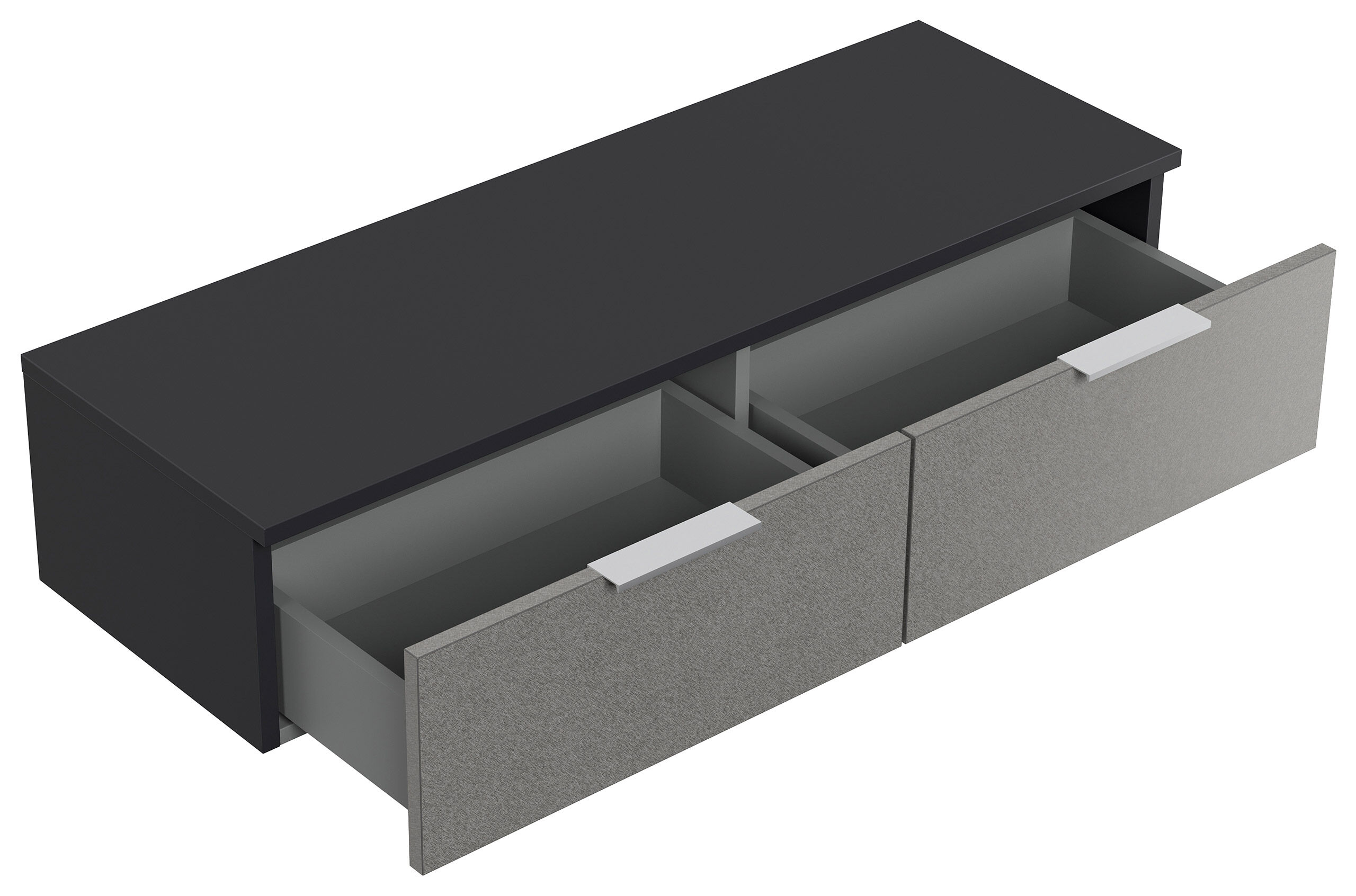Flurmöbel-Set Terra 3 tlg Paneel Softclose Konsole Spiegel 6 Paar Asche