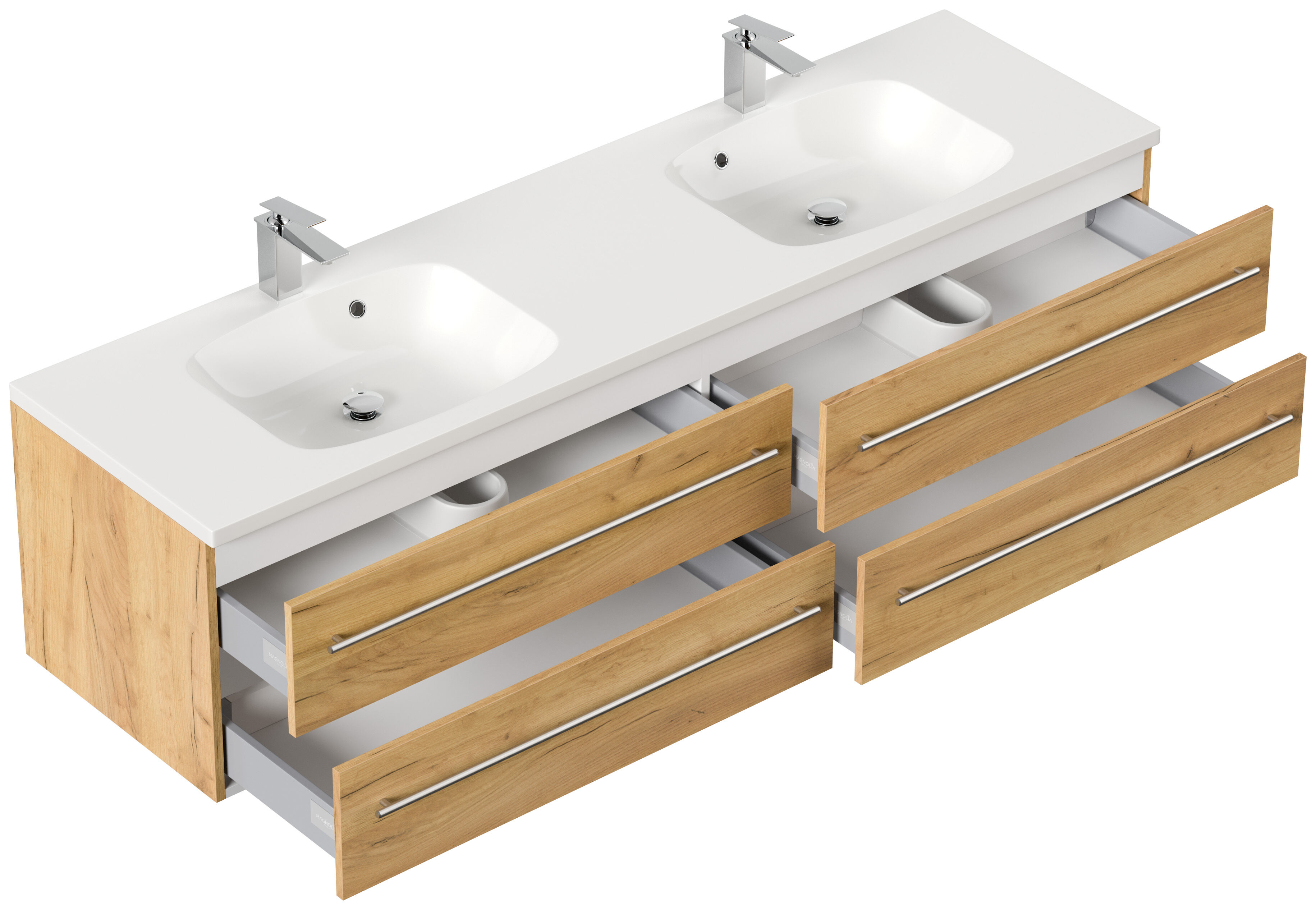 Badmöbelset Colossos180 2-teilig LED Spiegel eiche gold