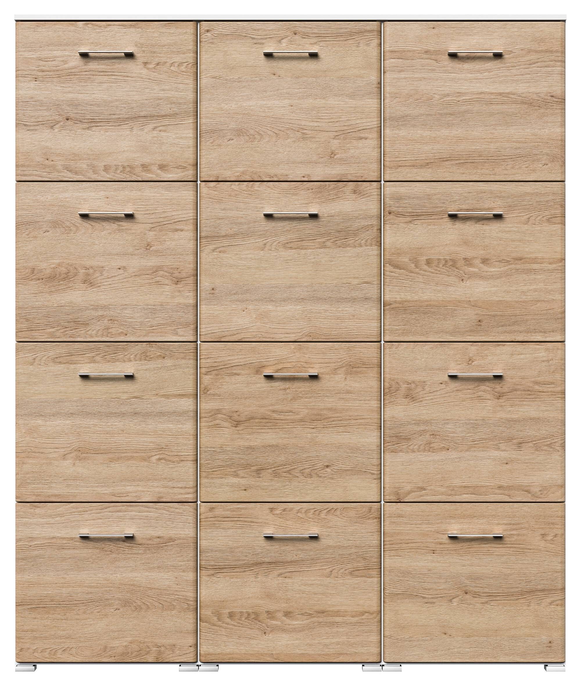Schuhschrank XXXL Emotion 12 Klappen 48 Paar 160x187 cm Weiss-Brombeer