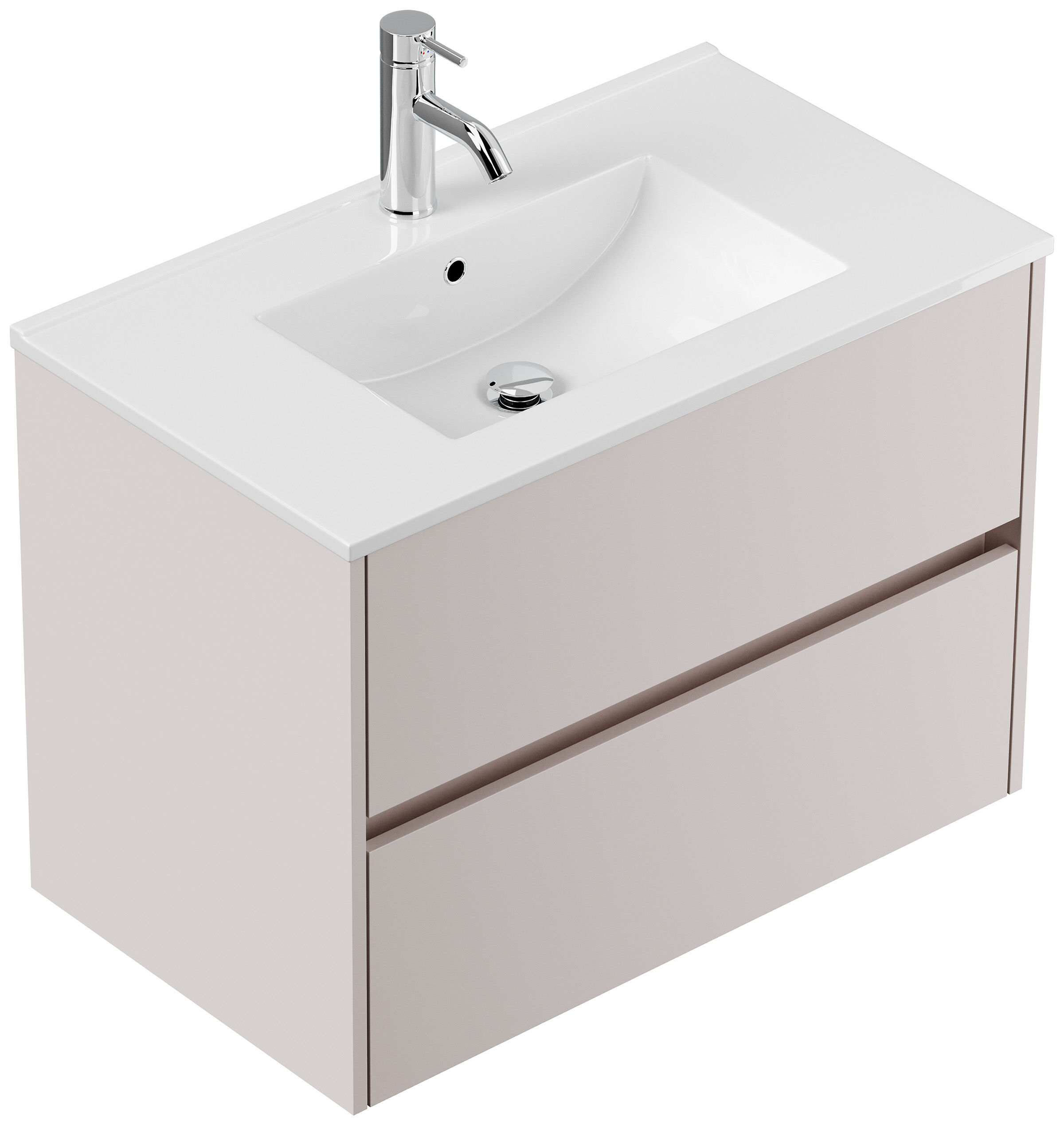Badmöbel Taifun & Waschtisch 80 cm 2 Greifraum SoftClose Auszüge Kaschmir