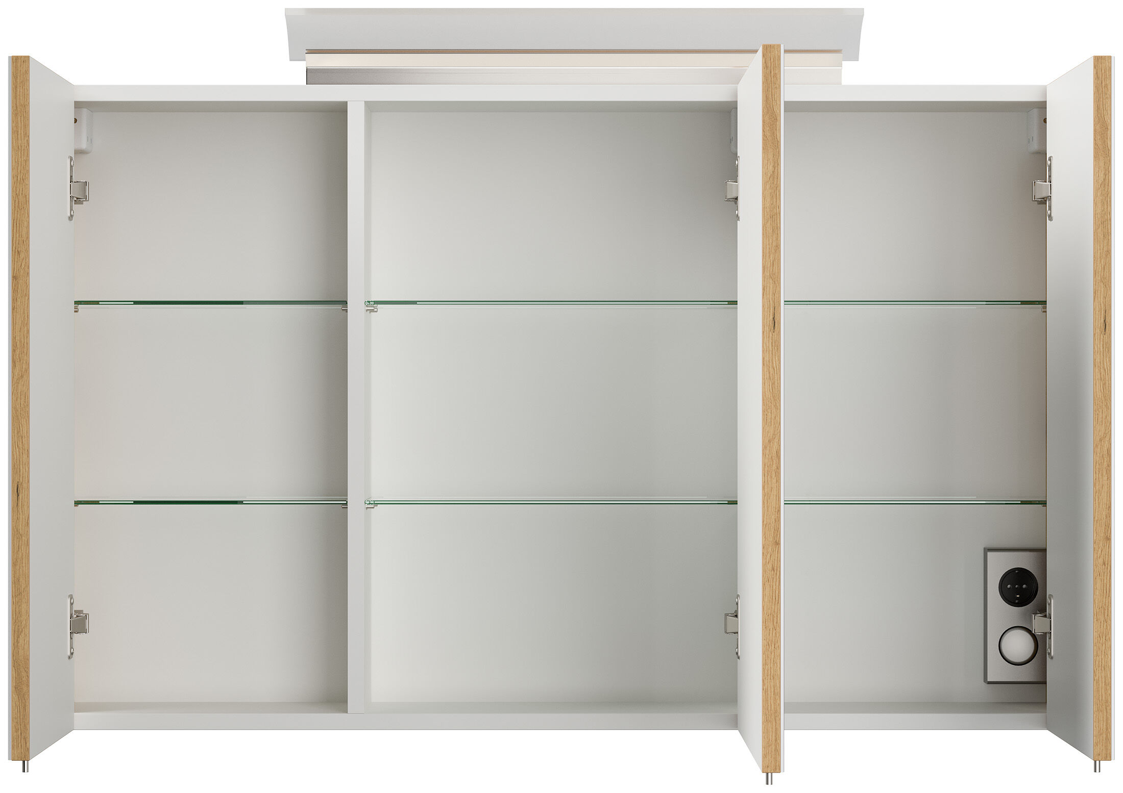 Badmöbel Set Firenze 100 2tlg. Spiegelschrank Softclose eiche gold