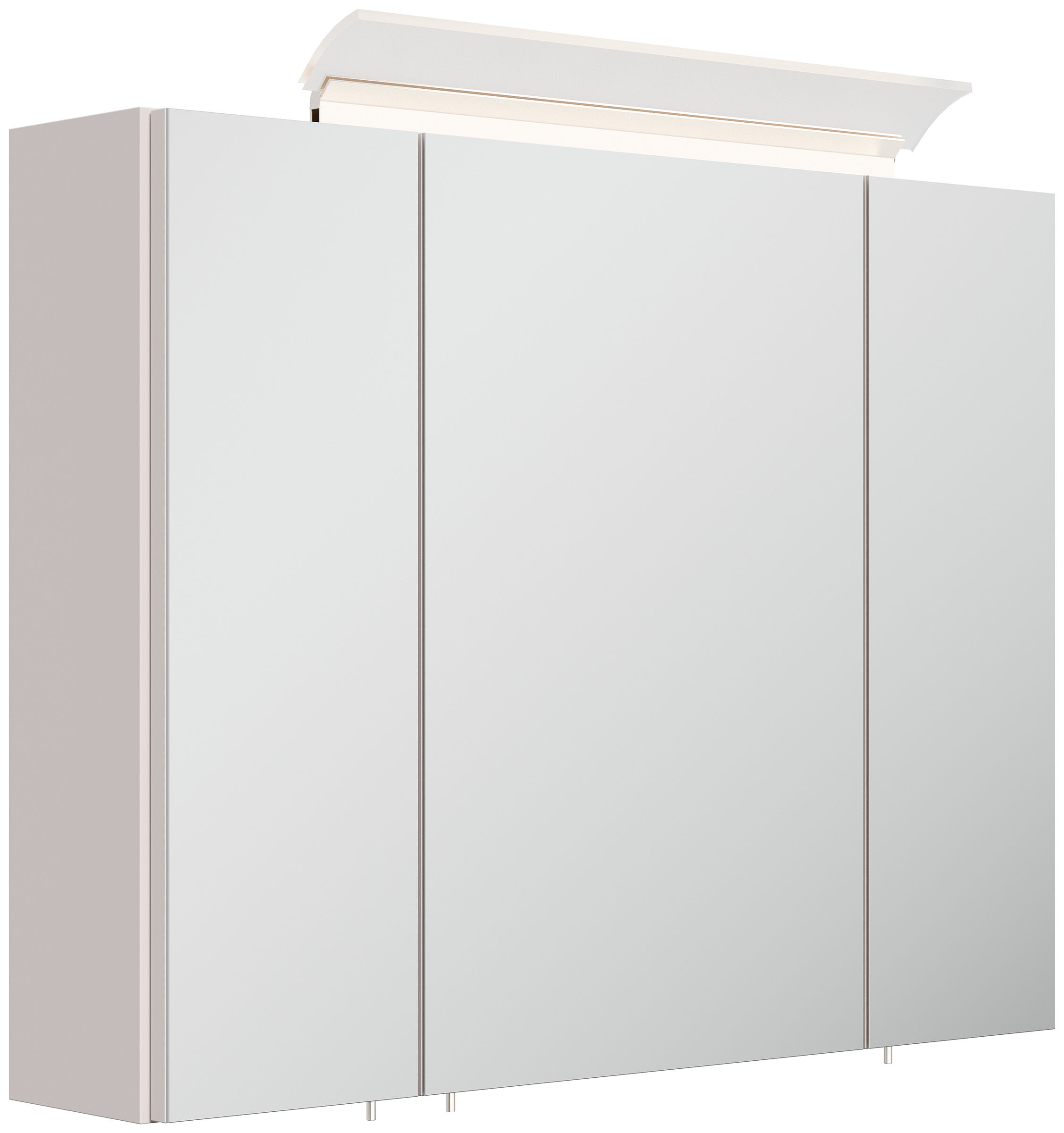 Spiegelschrank 80cm inkl. Design LED-Lampe und Glasböden eiche gold
