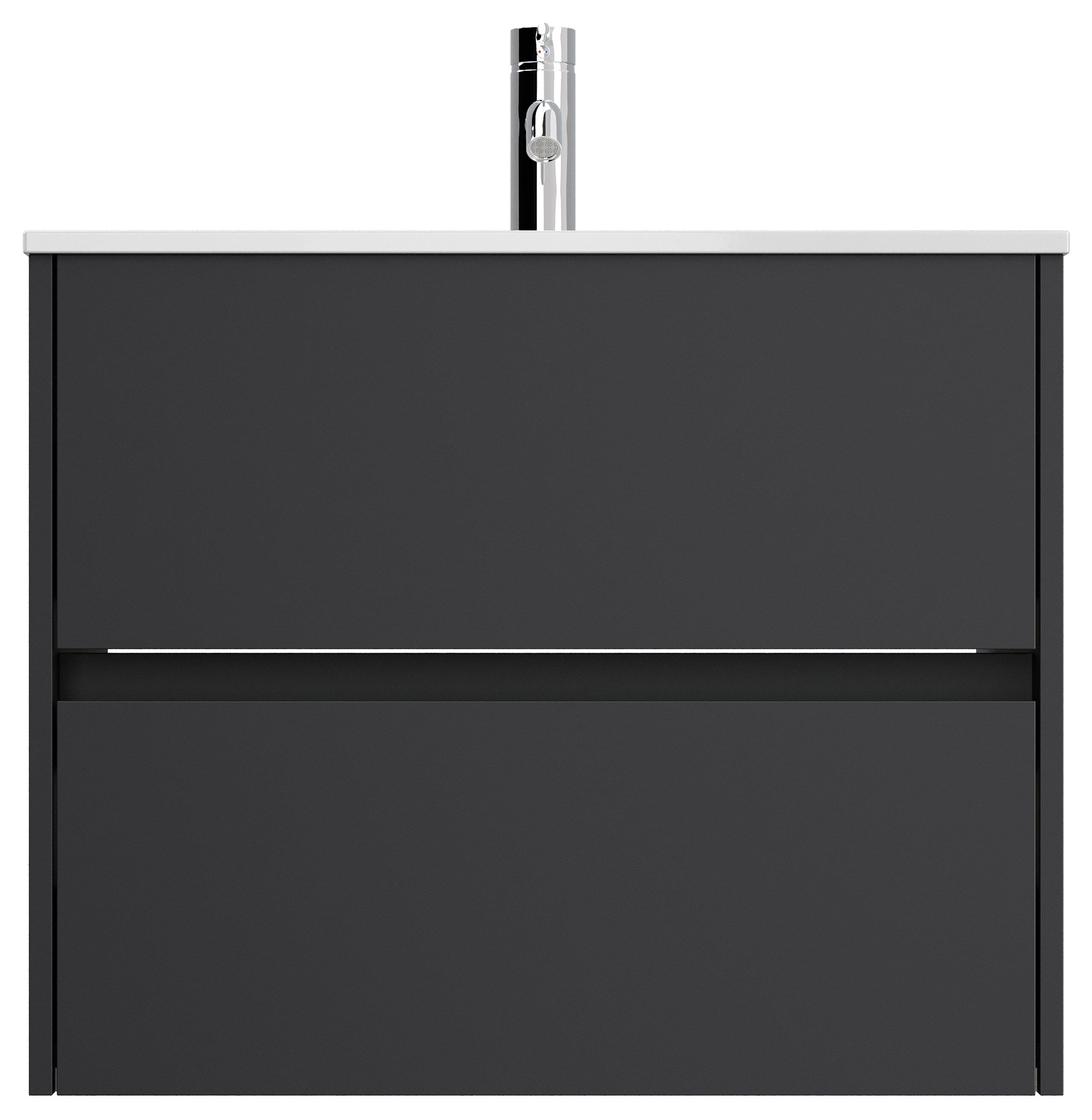 Badmöbel Taifun & Waschtisch 70 cm 2 Greifraum SoftClose Auszüge Grafit 