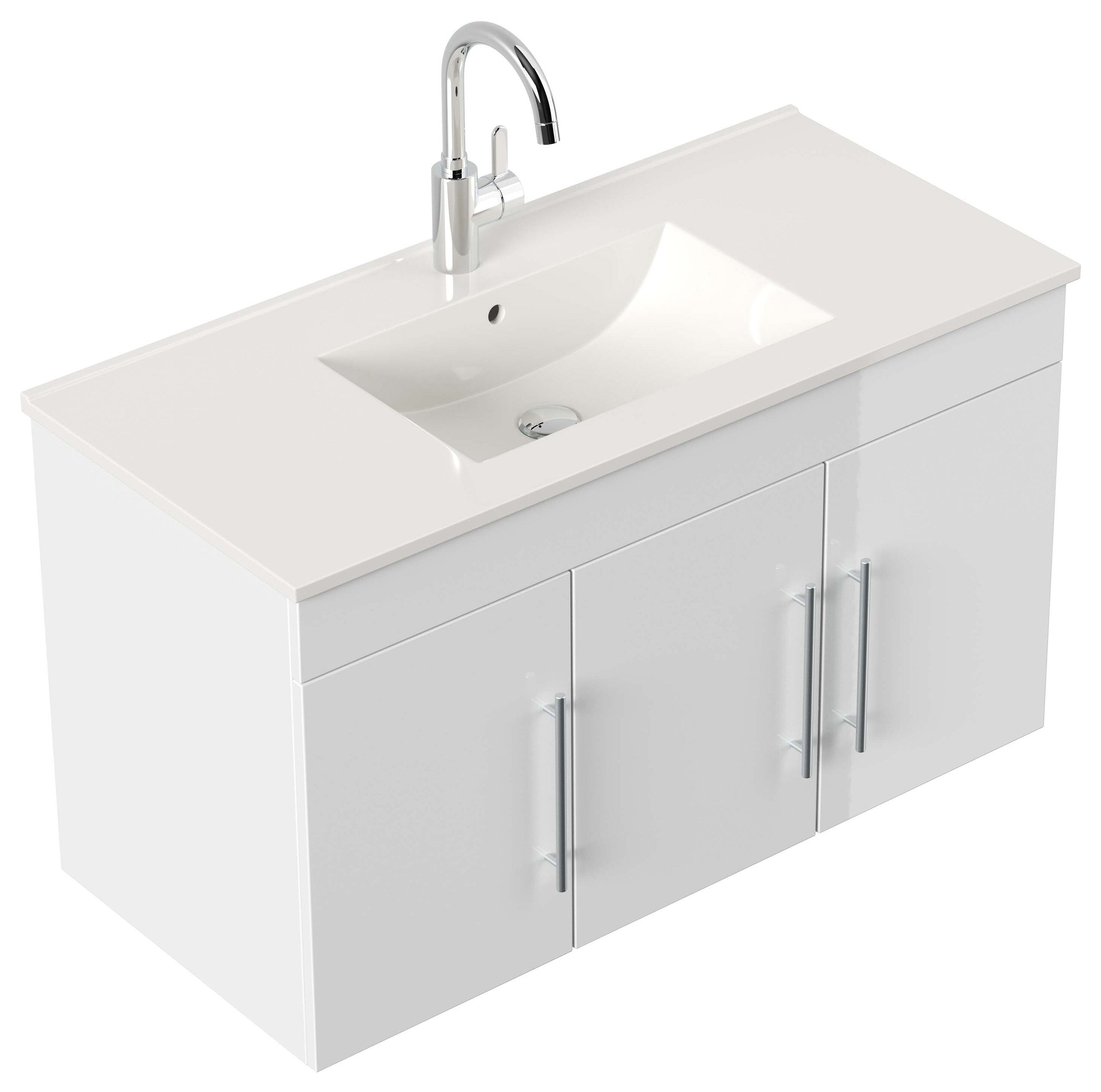 Badmöbel-Set Venezia 100 cm (4-teilig) SoftClose anthrazit