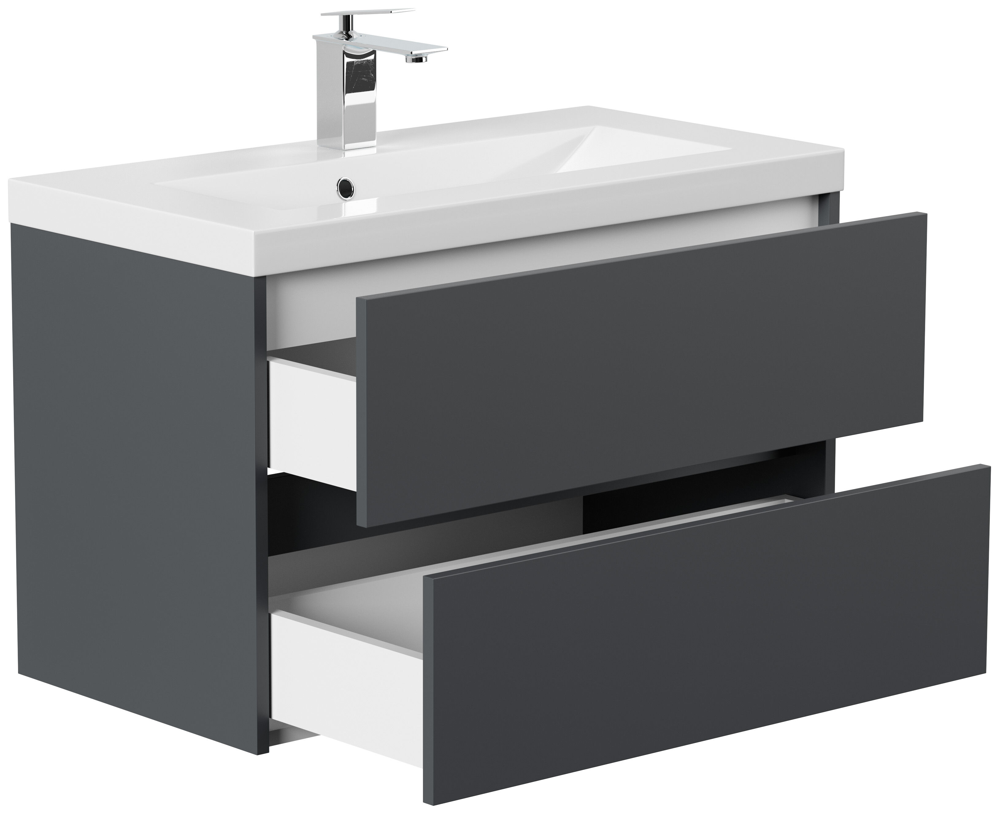 Badmöbel Melora & Waschtisch 80cm 2 Greifraum SoftClose Auszüge eiche gold