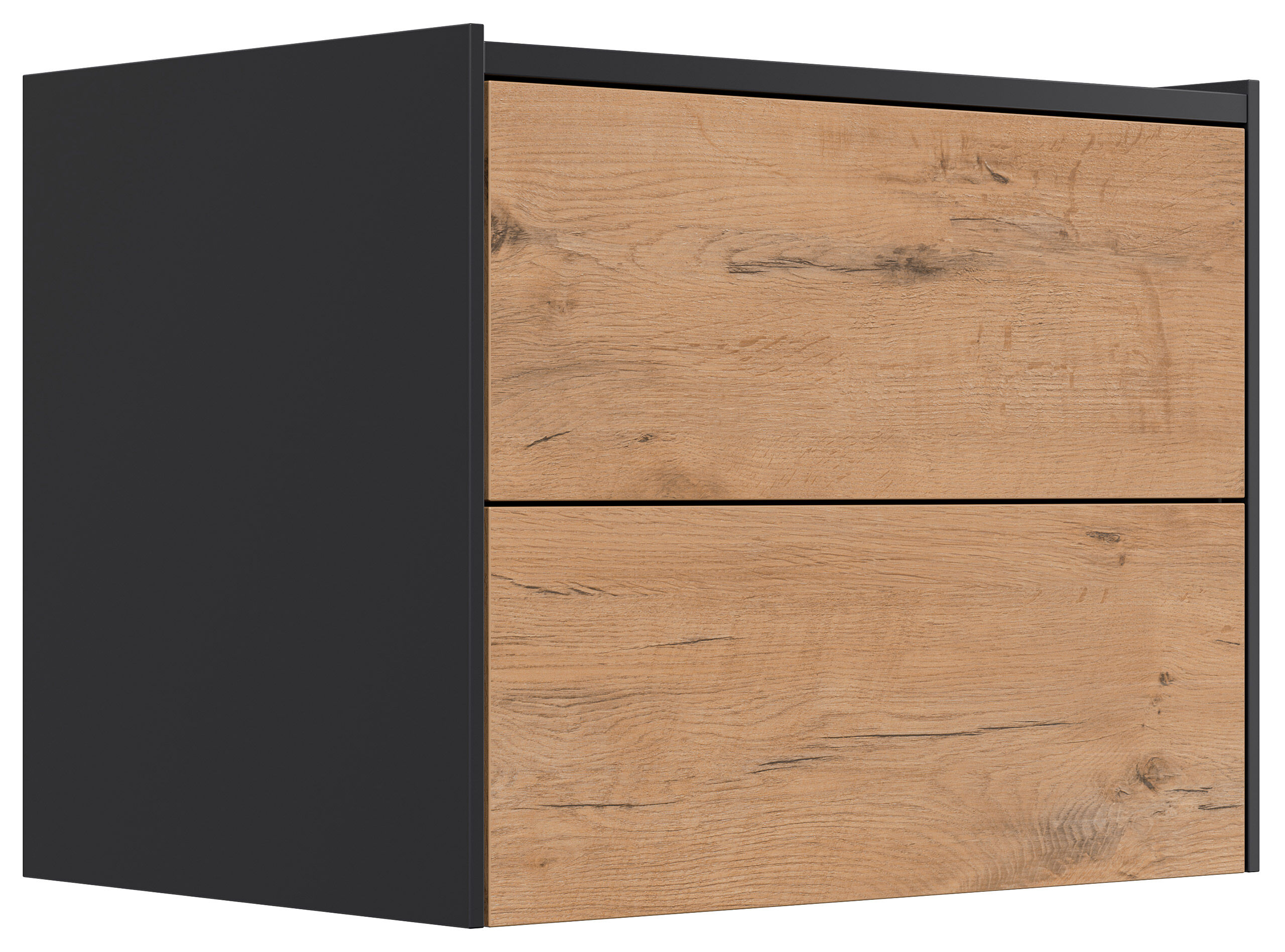 Design Nachttisch Kommode Somnia L 60cm, 2 Pushauszüge lackiert Weiß Hgl