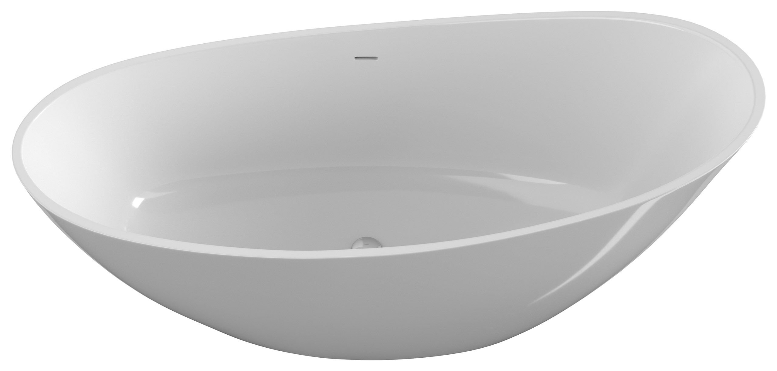 Freistehende Badewanne OASIS 180 Mineralguss Weiß glänzend