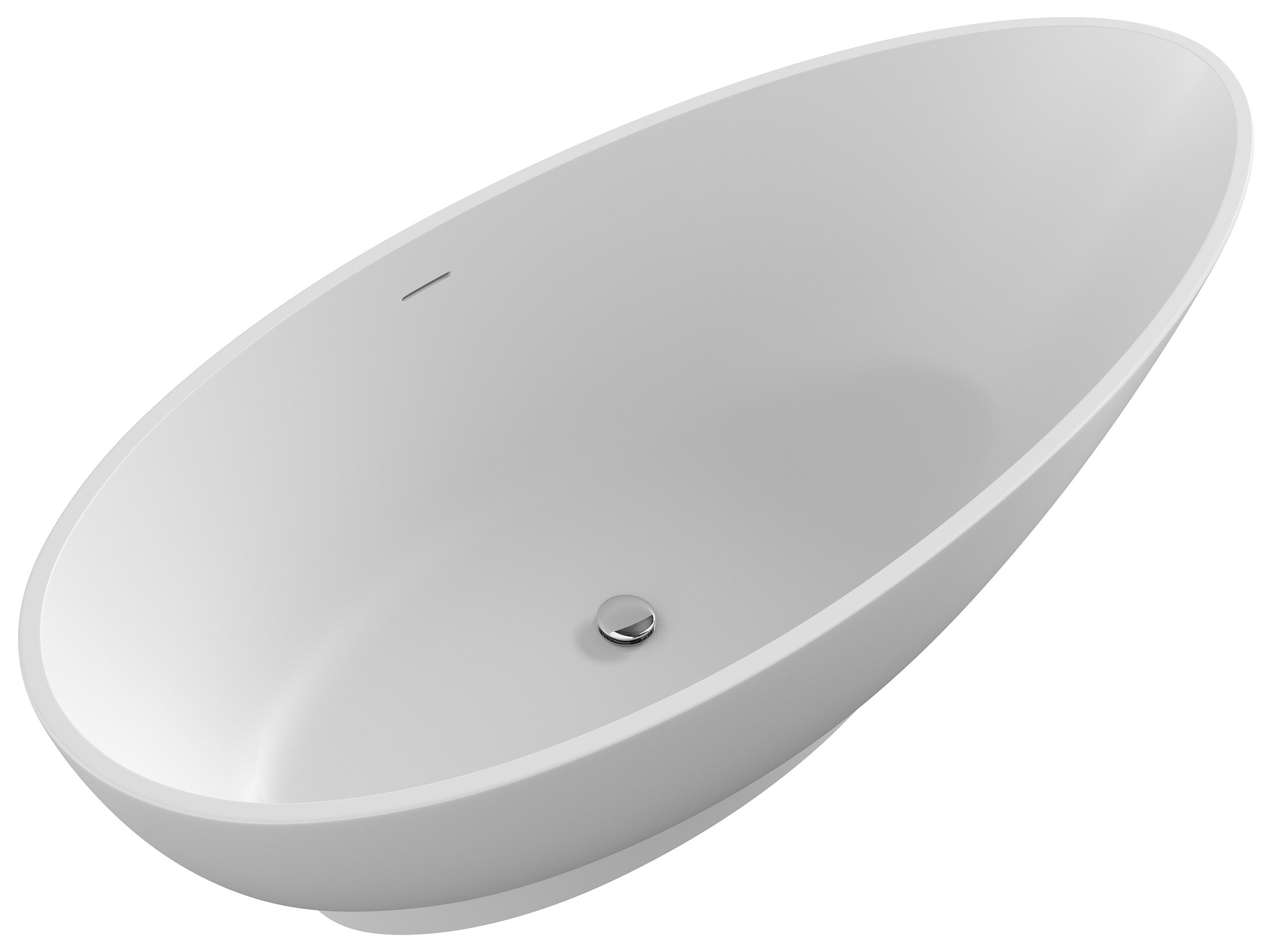 Freistehende Badewanne Iconic 190 Solid Stone Weiß matt