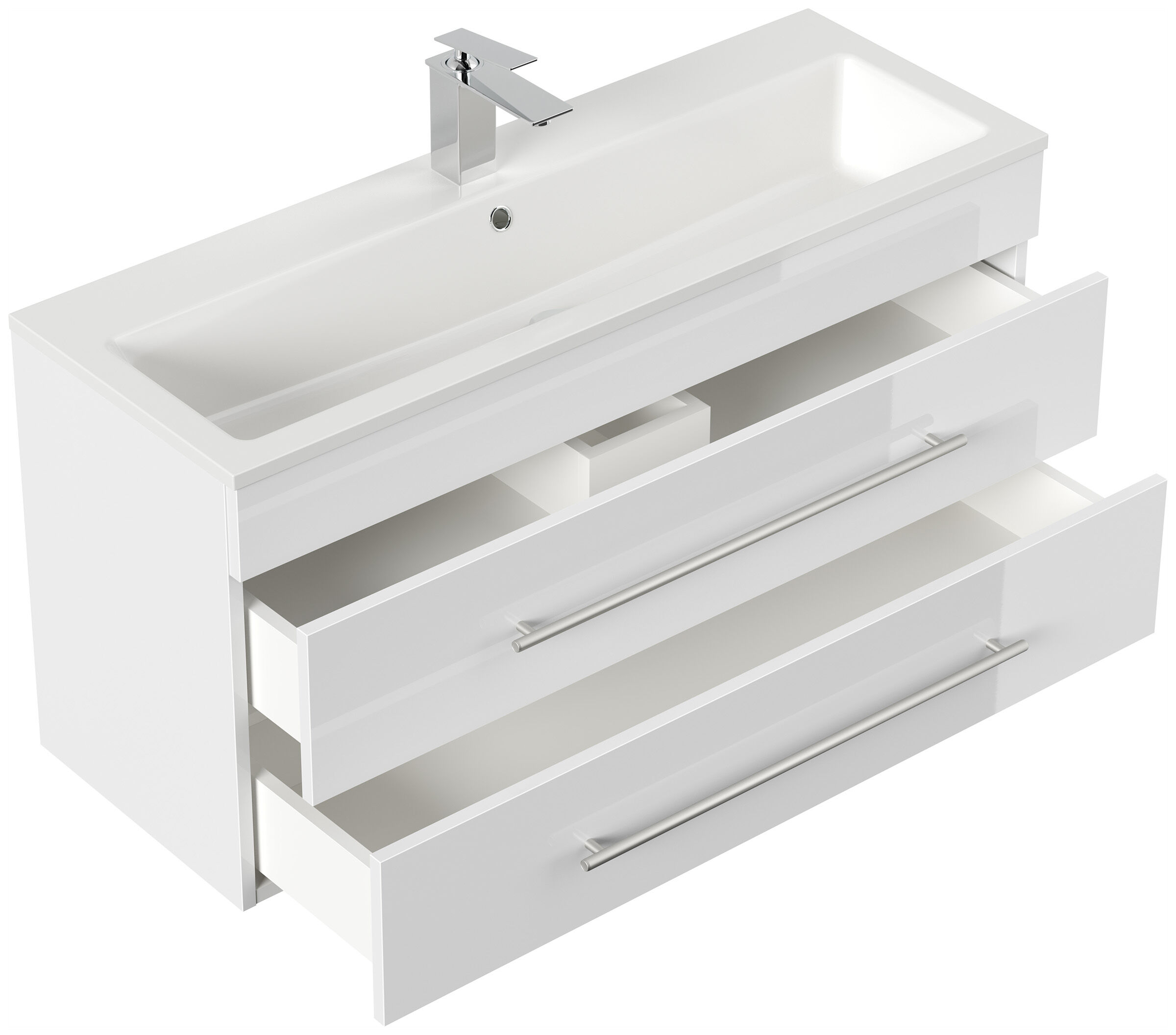 Badmöbel Mars 1000 2-teilig mit LED Spiegel SlimLine grafit