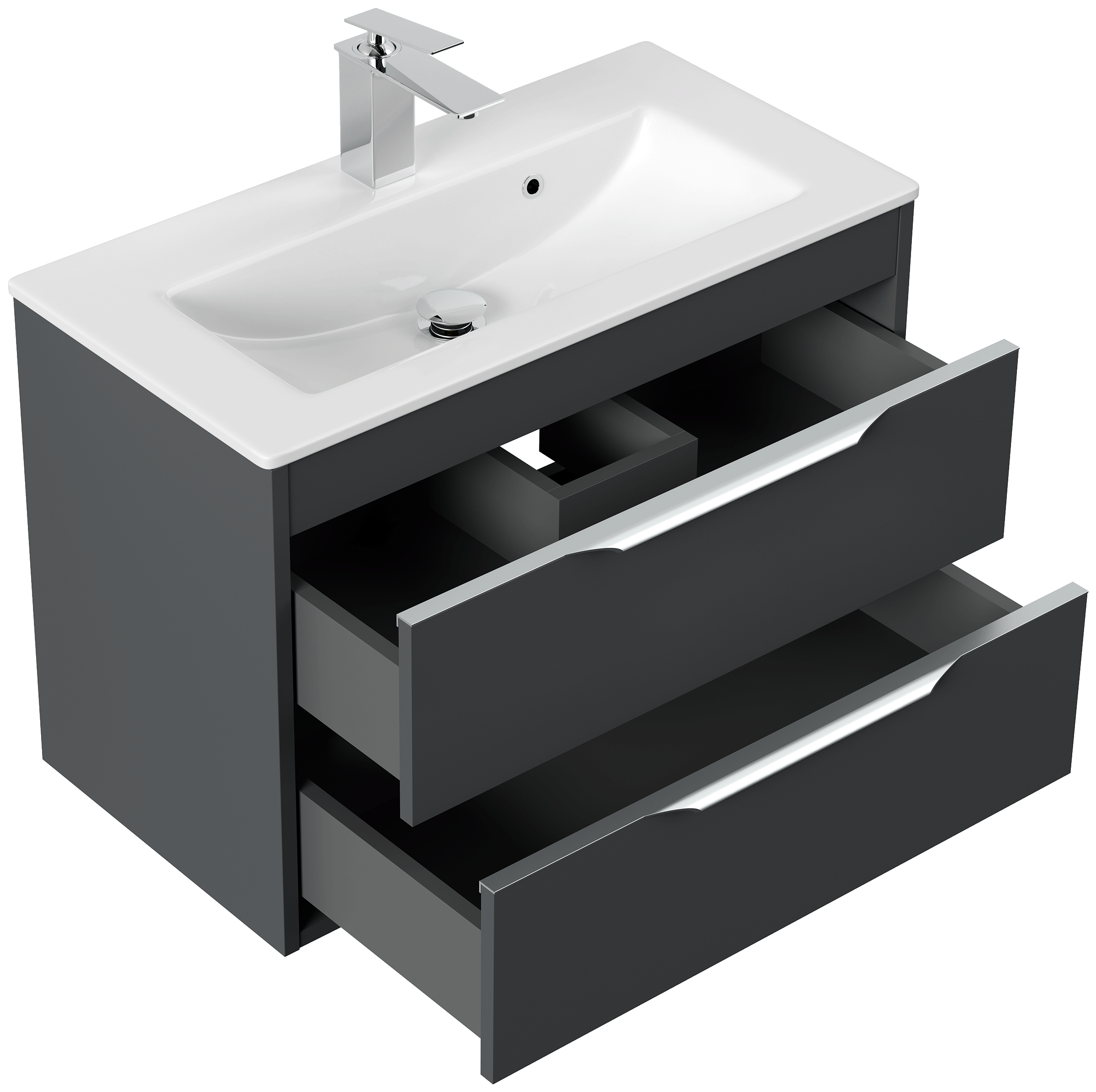 Badmöbel Elements 80 Slimline SoftClose grafit