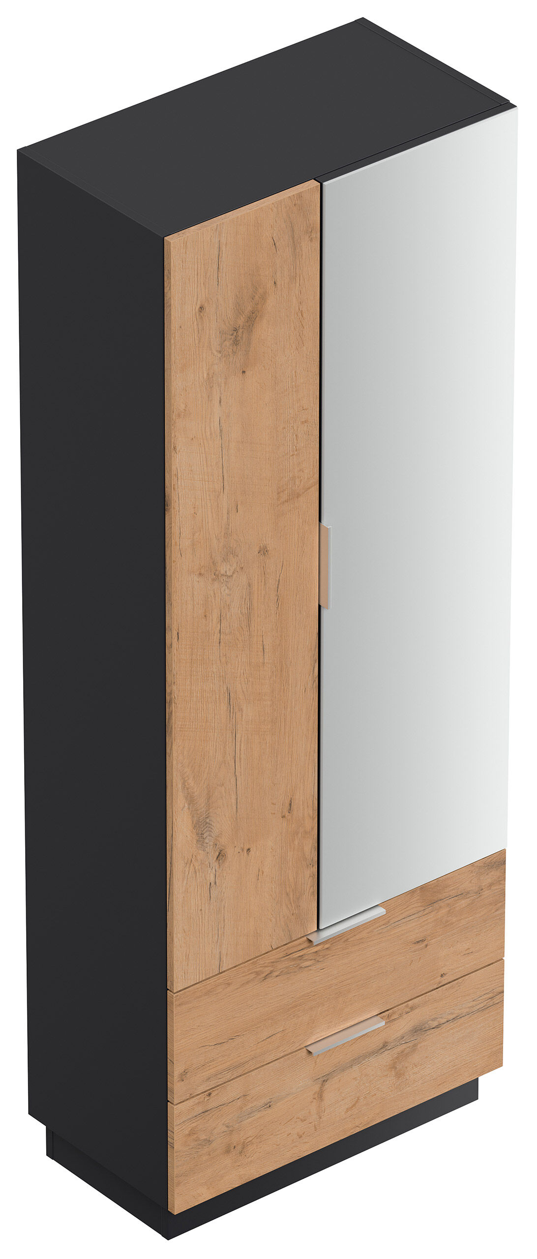 Schuhschrank Castello-M Spiegeltür 2 Softeinzüge 24 Paar Oak