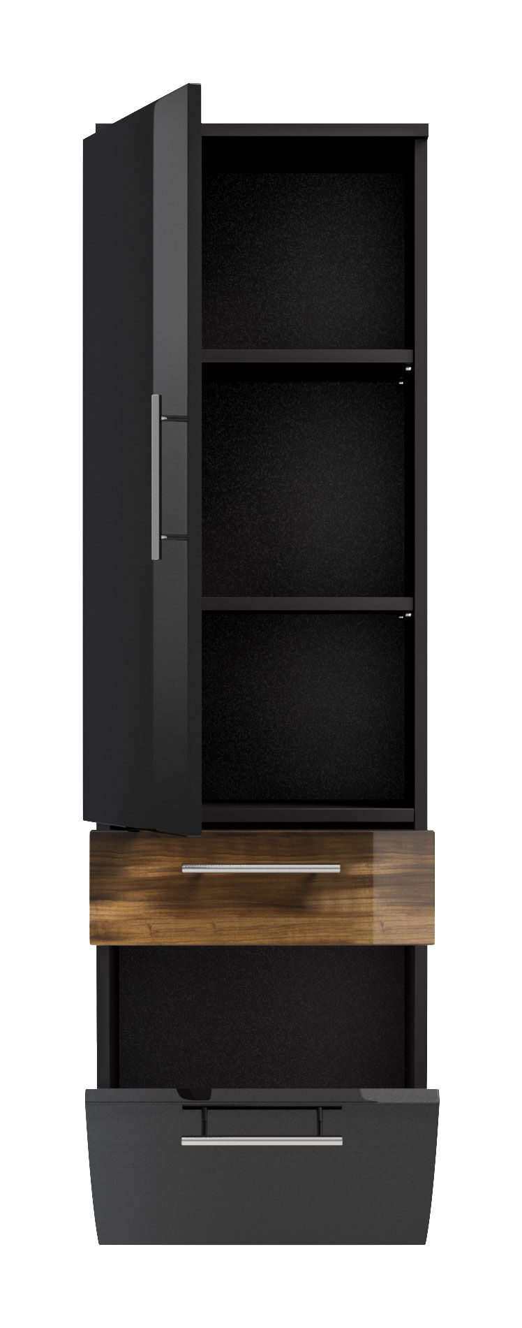 Hochschrank 135 cm Salona M Walnuss/Grafit