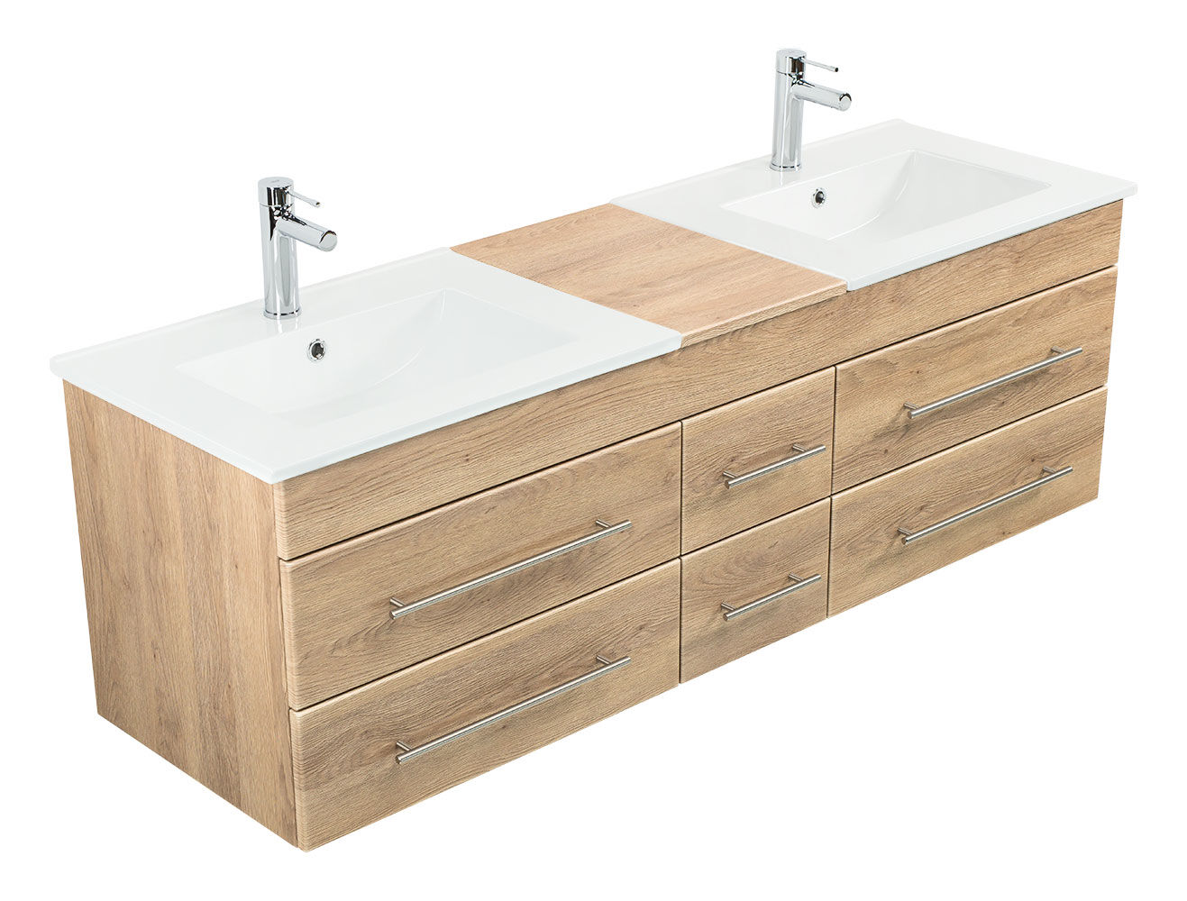 Badmöbel Milano XL 172cm Doppel- Waschtisch SoftClose weiss hochglanz