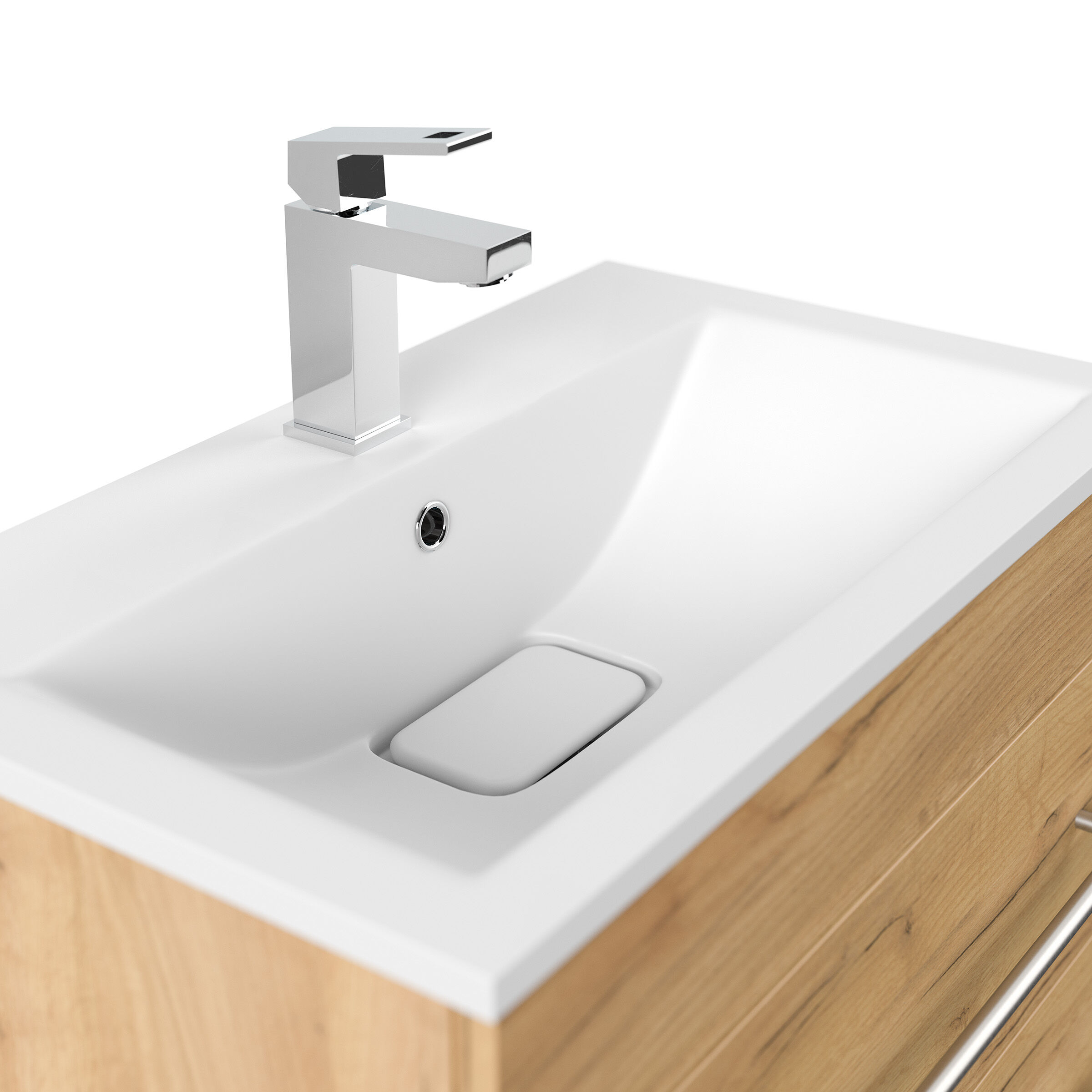 Badmöbel Mona 60x36cm mit 2 SoftClose Schubladen weiss hochglanz