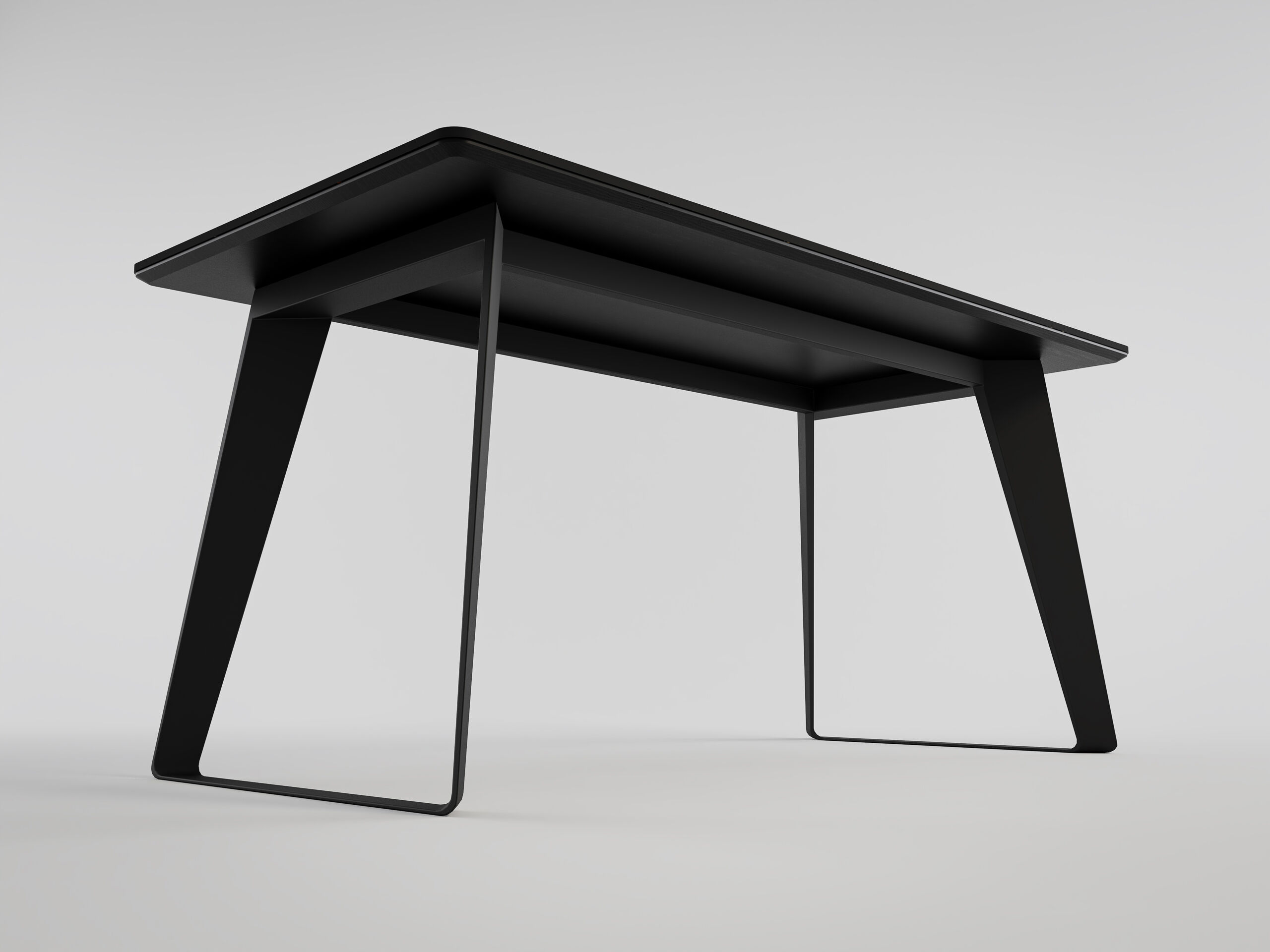 Esszimmertisch FLORINT 160x80cm weiße Keramikplatte schwarze Design-Tischkufen