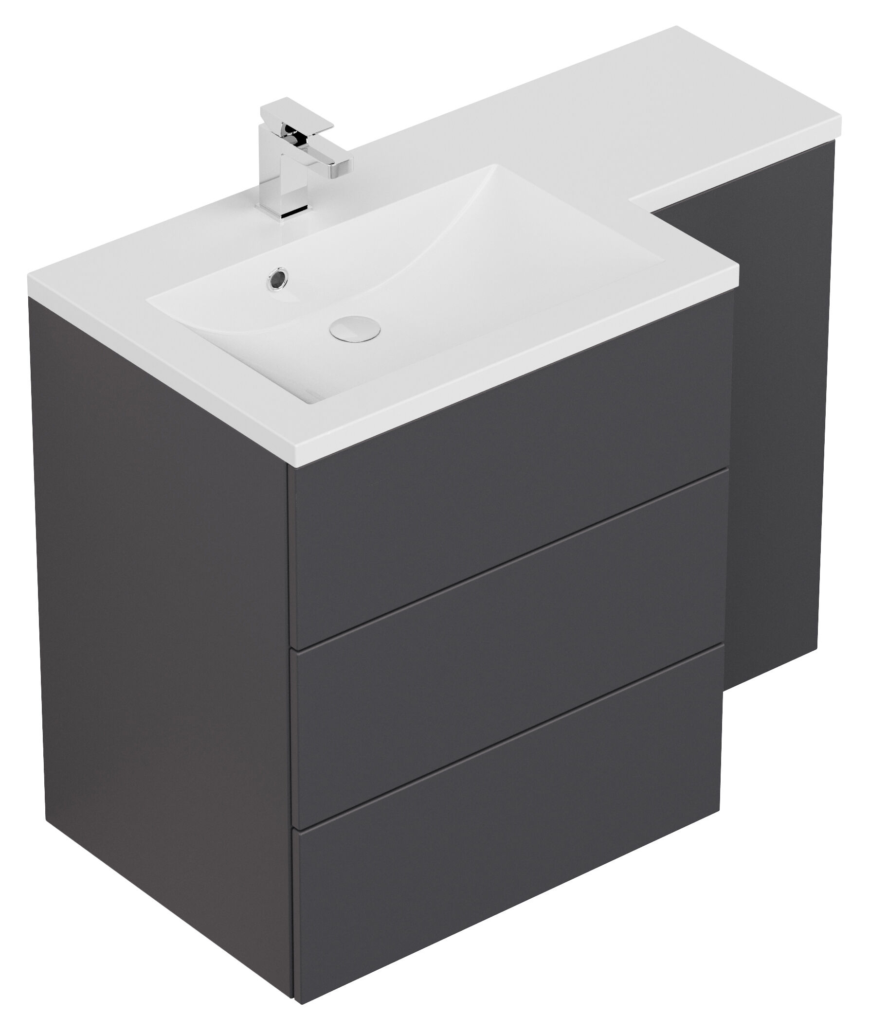 Badblock ELISA rechts SoftClose weiss hochglanz