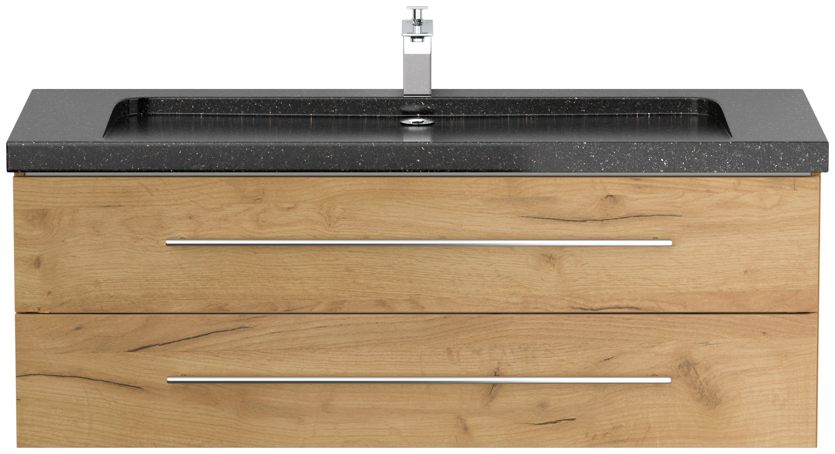 Badmöbel Granit Galaxy Black Damo 130 cm 1 Hahnloch SoftClose weiß hochglanz