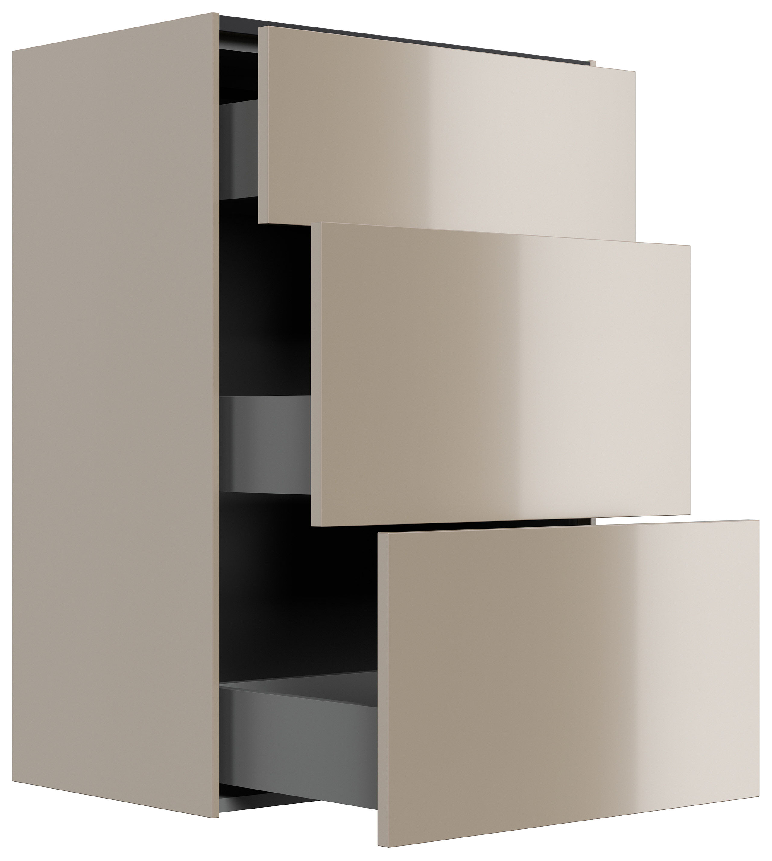 Slim-Design Kommode Edge A 60cm 3 Pushauszüge Kubanit