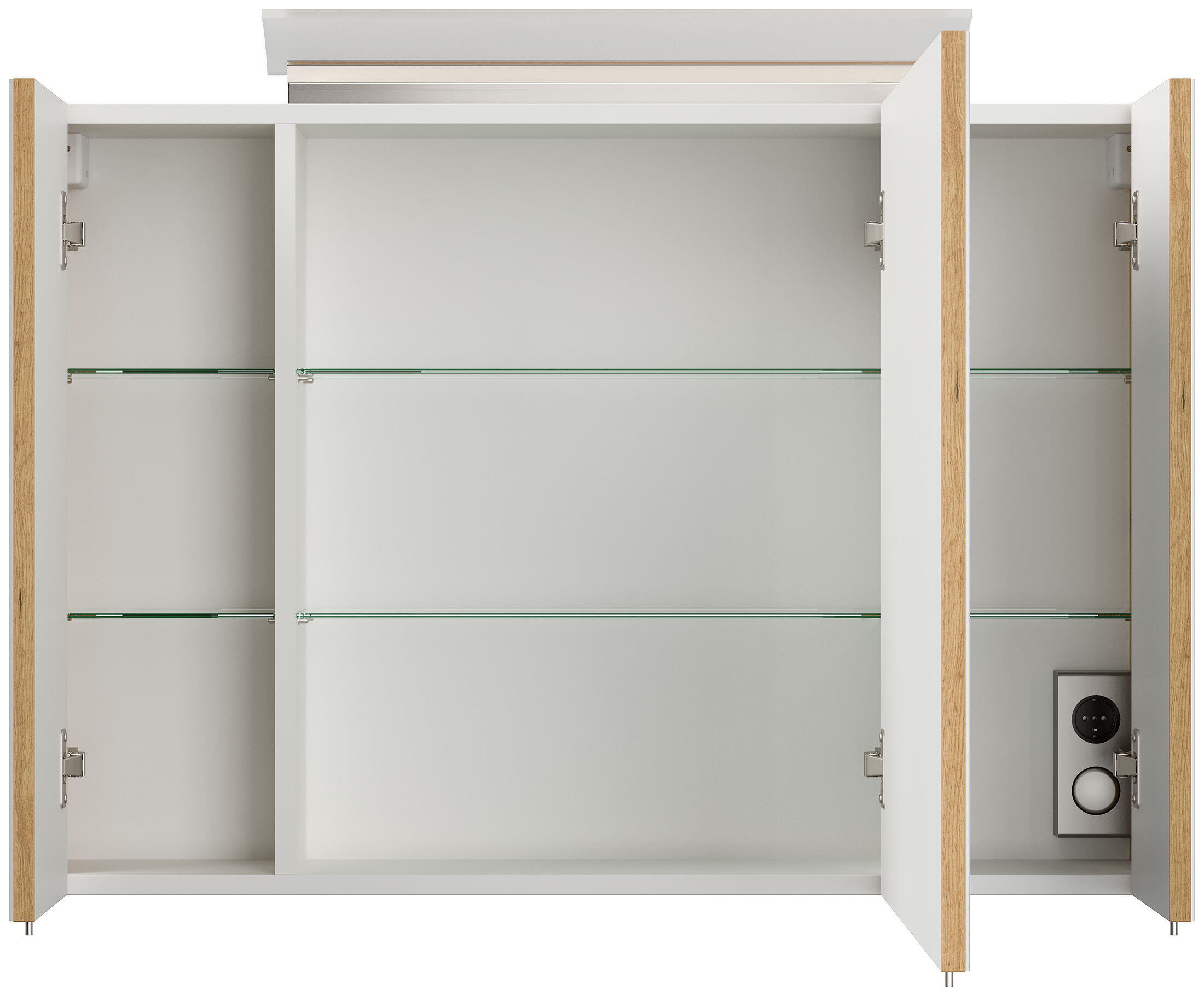 Badmöbel Set Firenze 90 3tlg. Spiegelschrank & Hochschrank eiche gold