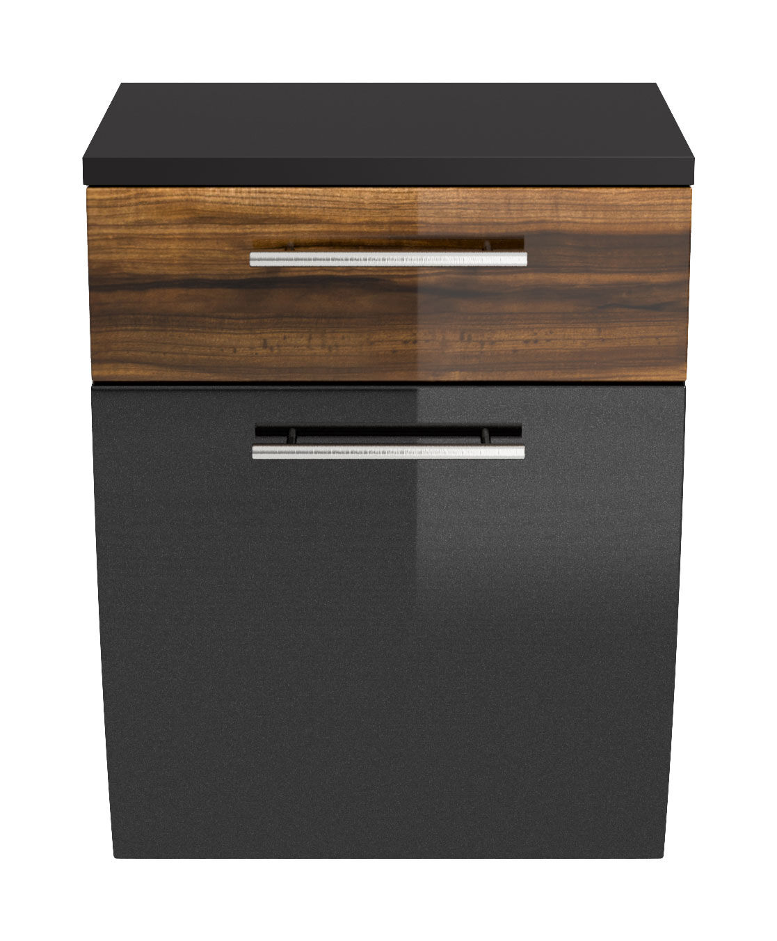 Unterschrank Salona 40 cm Walnuss hochglanz/Grafit hochglanz