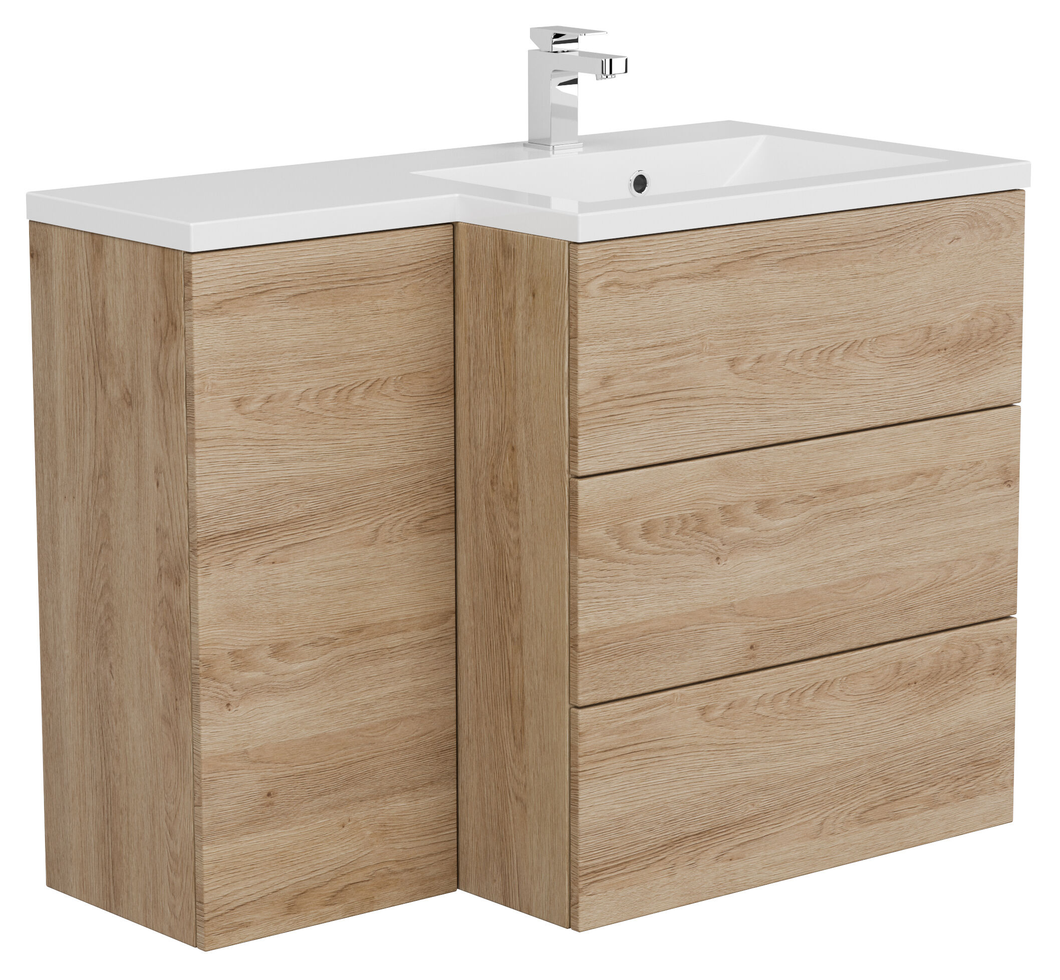 Badblock Adelia links SoftClose weiss hochglanz