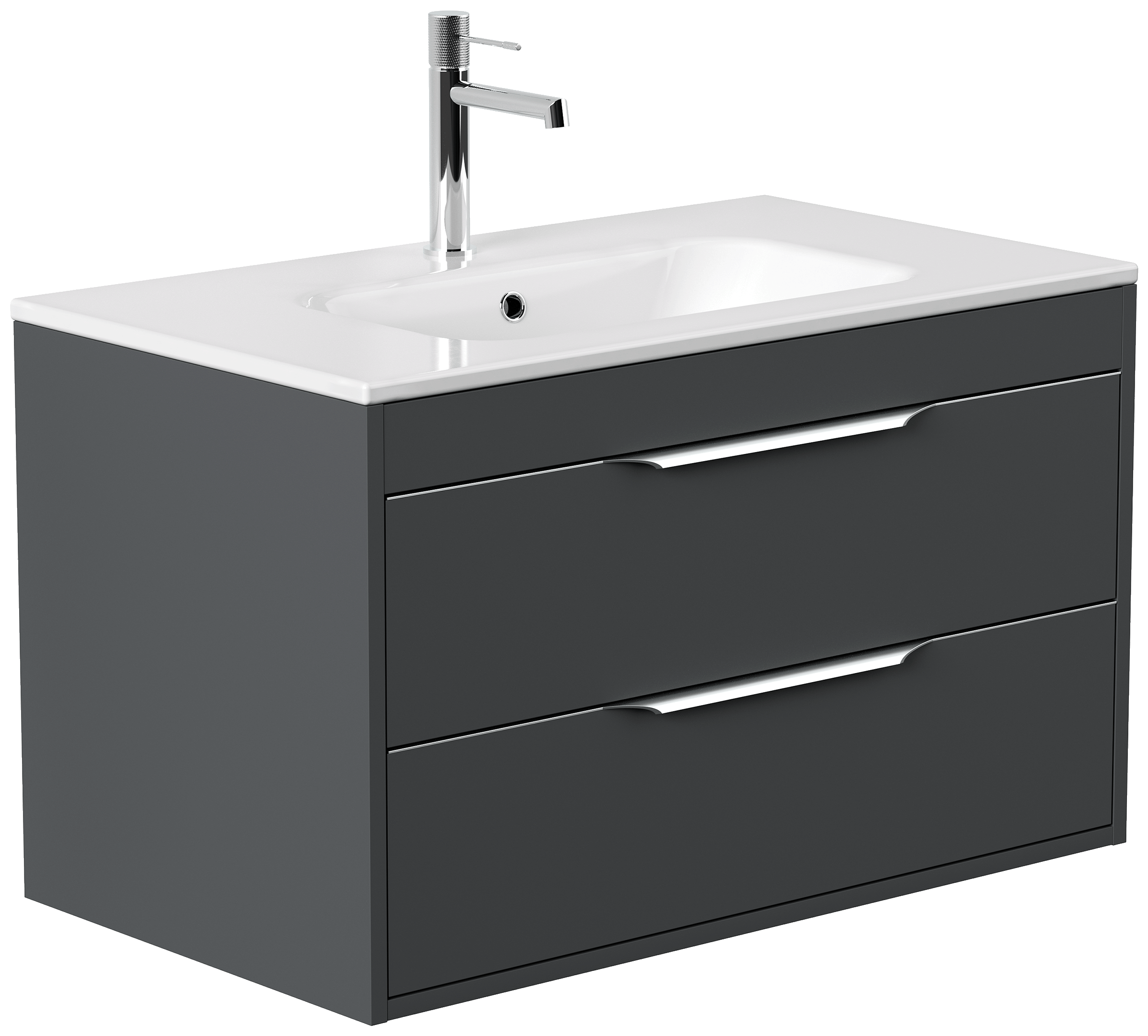 Badmöbel Elements 80 SoftClose grafit inkl. Kosmetikeinsatz