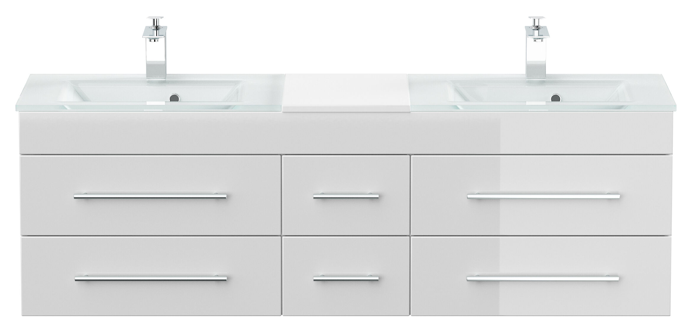 Badmöbel Vitro XL mit Doppel-Glasbecken SoftClose beton