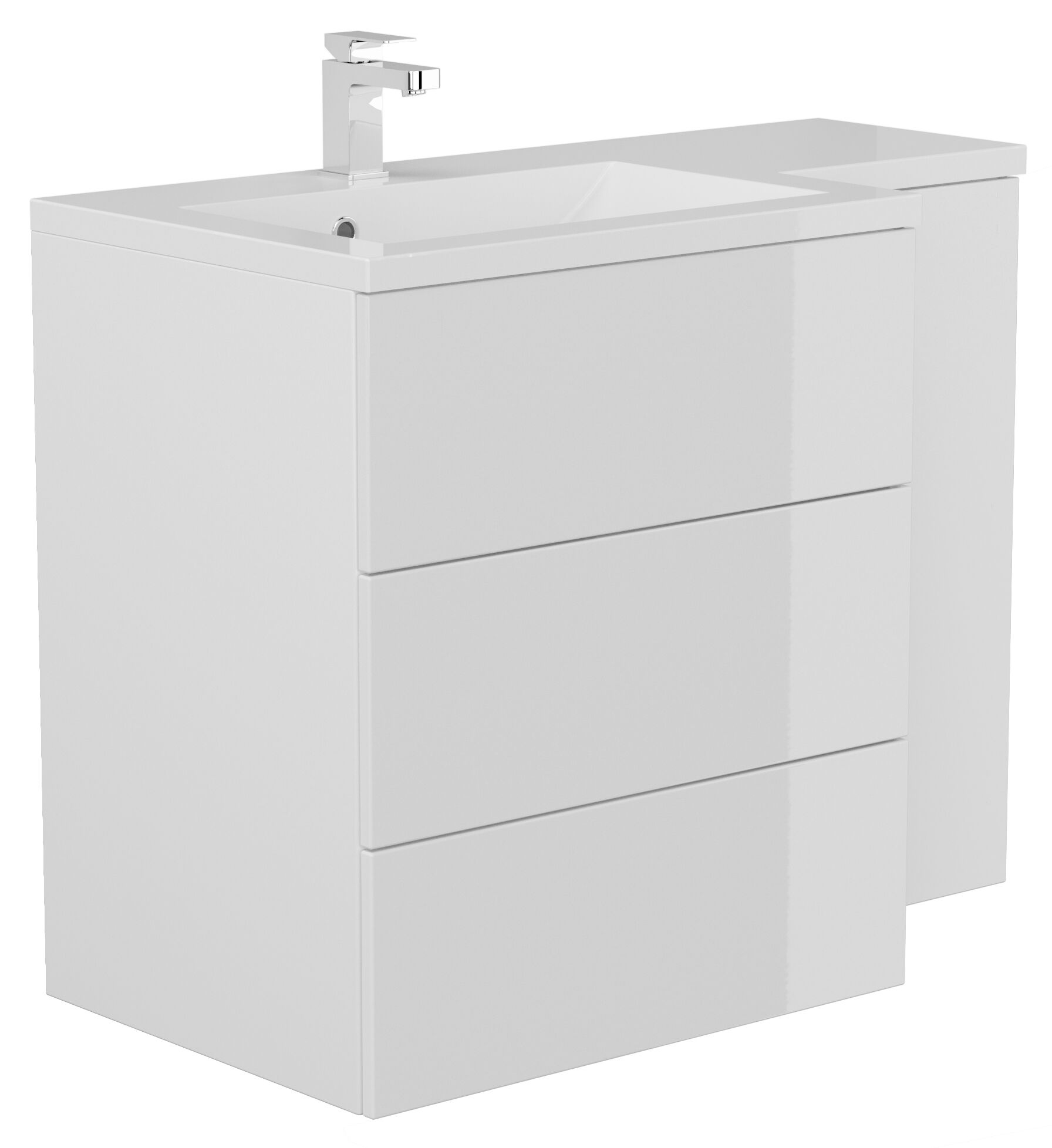 Badblock ELISA rechts SoftClose weiss hochglanz